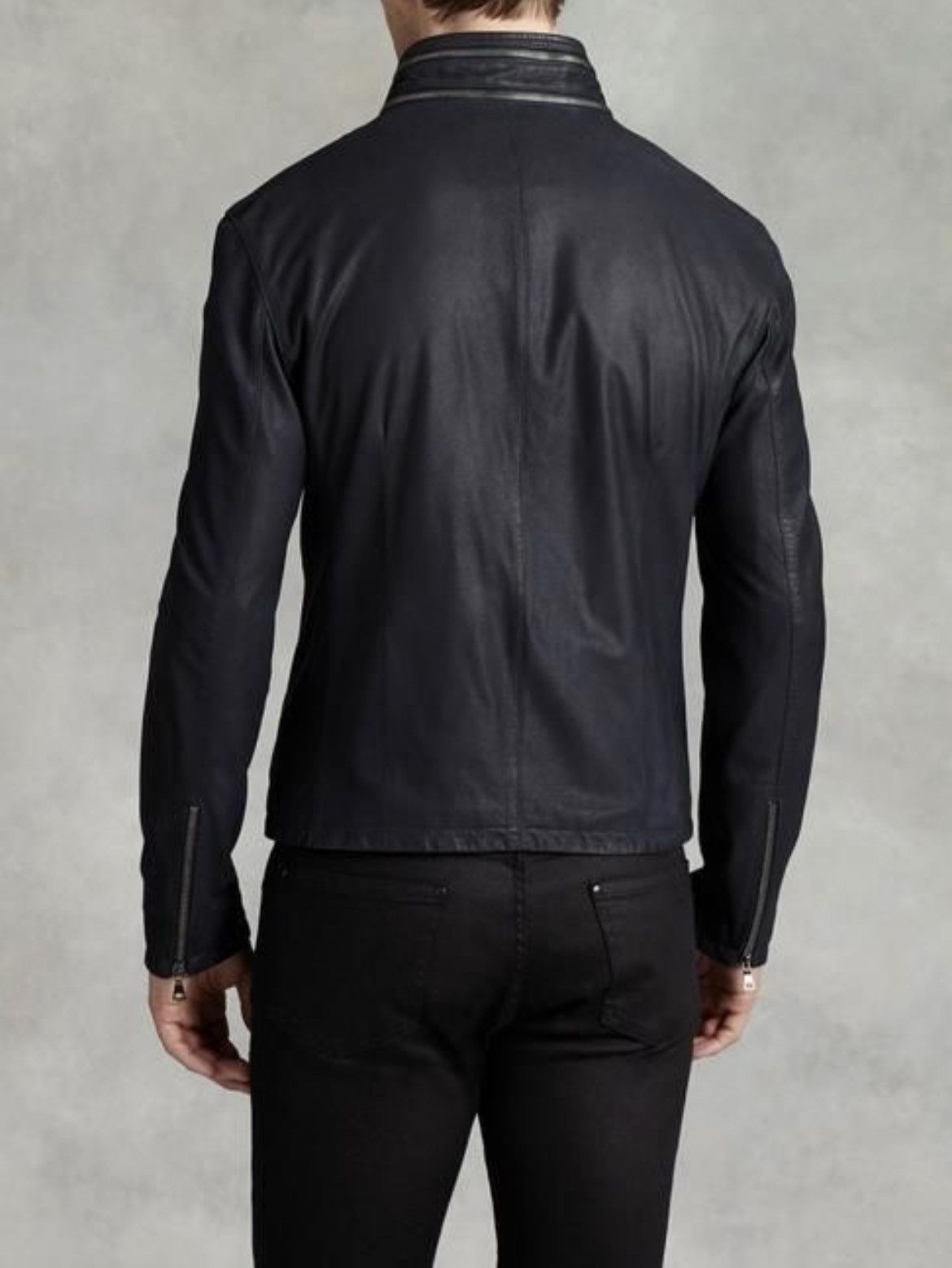 John Varvatos Stand Collar Leather Jacket EU 50 USA 40 Size US M / EU 48-50 / 2 - 2 Thumbnail