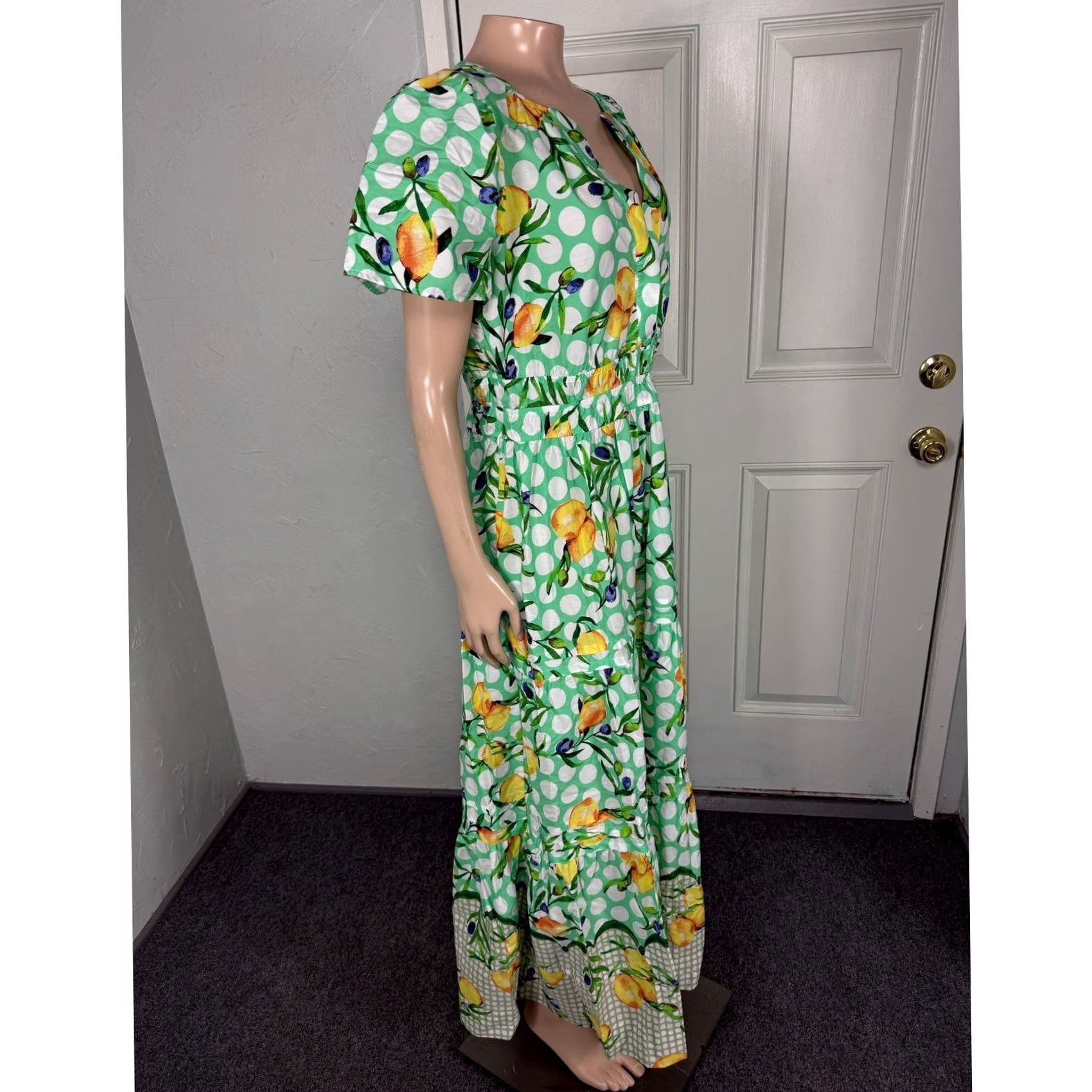 Anthropologie NEW Anthropologie Somerset Maxi Dress Small Cotton Pockets lemon Mint Y18 Size S / US 4 / IT 40 - 5 Thumbnail