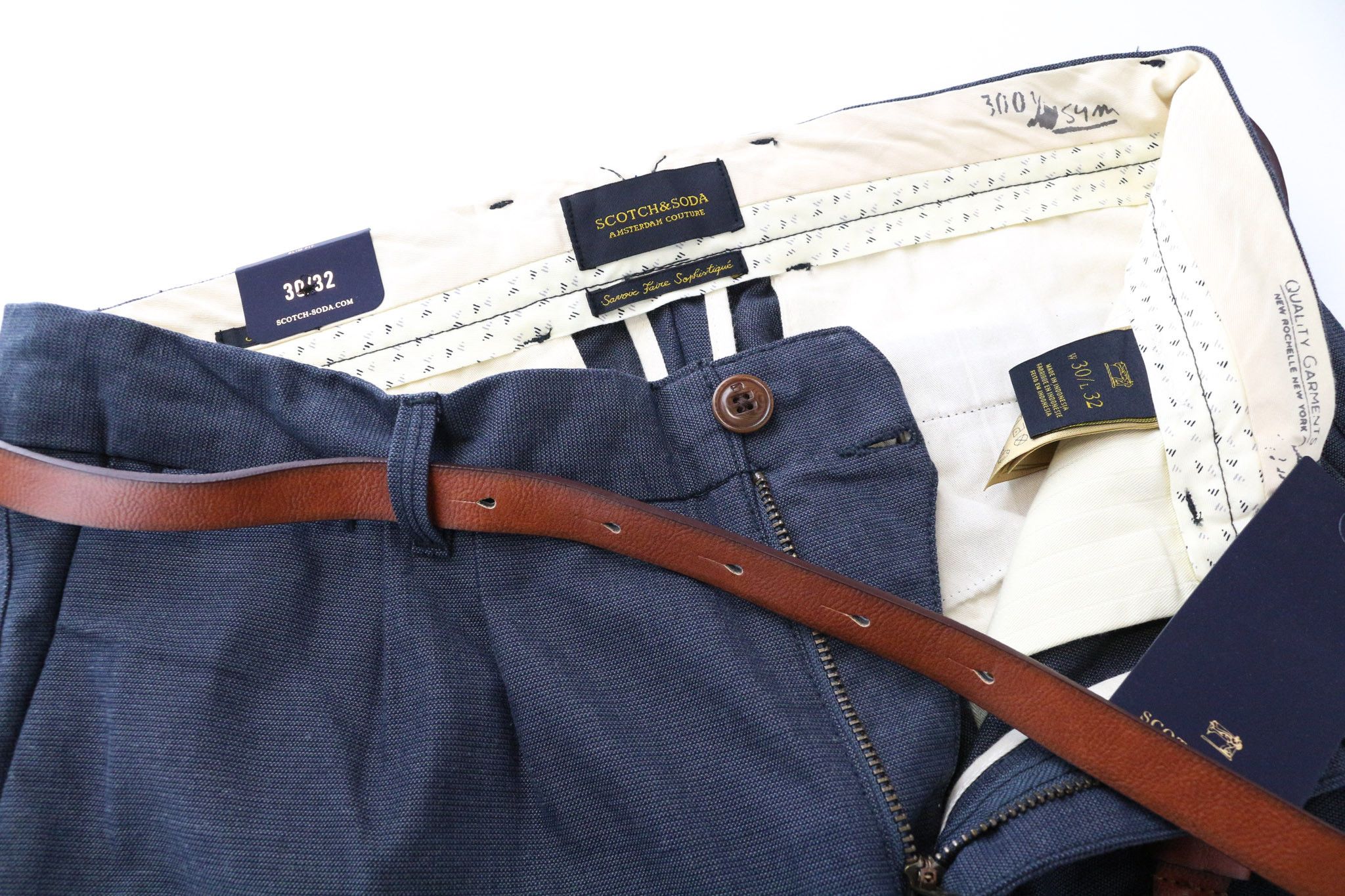 Scotch & Soda STUART W30/L32 Slim Grey Cotton Pleated Trousers 75373 Size US 30 / EU 46 - 3 Thumbnail
