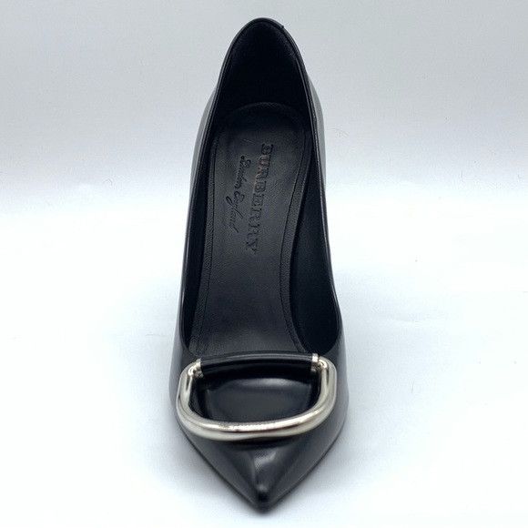 Burberry BURBERRY Flanagan Pointed Toe Pump in Black Leather Size US 7.5 / IT 37.5 - 3 Thumbnail