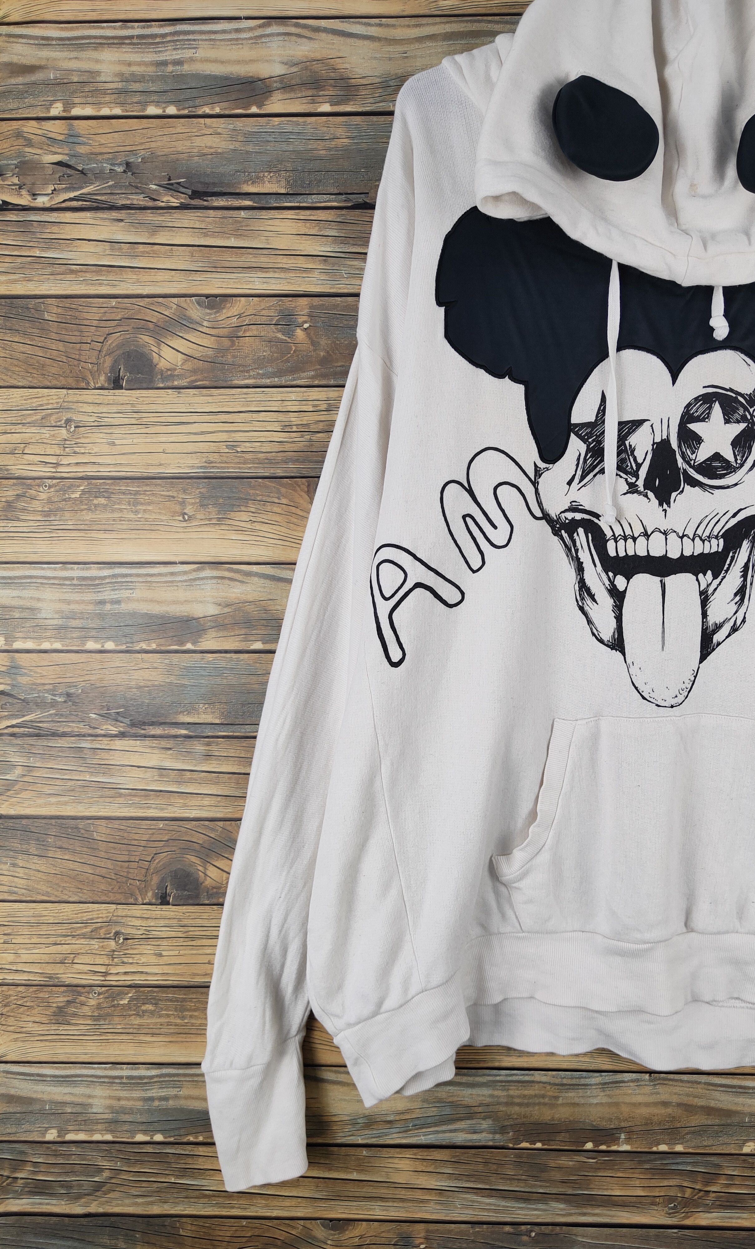 Japanese Brand DL Glad News skull Mickey Horror baggie hoodie ear #W2104 Size US XL / EU 56 / 4 - 4 Thumbnail