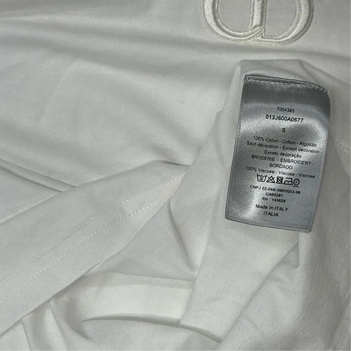 Dior Dior Dior White Logo Embroidered Short Sleeve T-Shirt 0079 Size US S / EU 44-46 / 1 - 3 Thumbnail