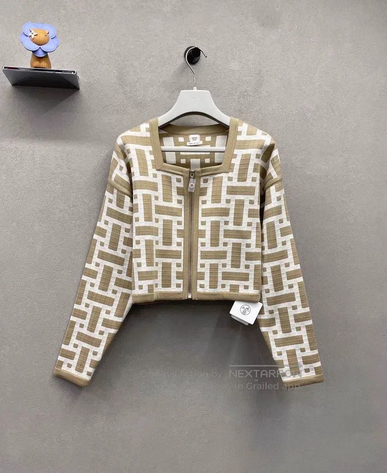 Hermes Hermes Toast Beige Square Neck Jacket Size XS / US 0-2 / IT 36-38 - 1 Thumbnail