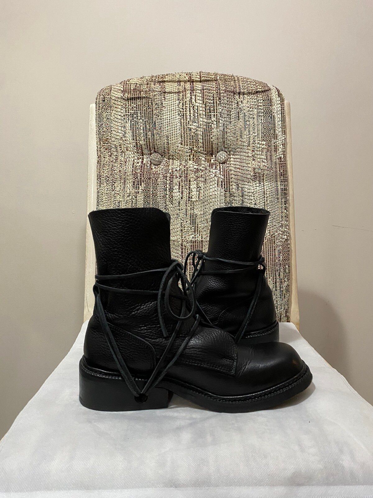 Dirk Bikkembergs Dirk Bikkembergs AW97 Lace Through Boot Black Size US 8 / EU 41 - 14 Thumbnail