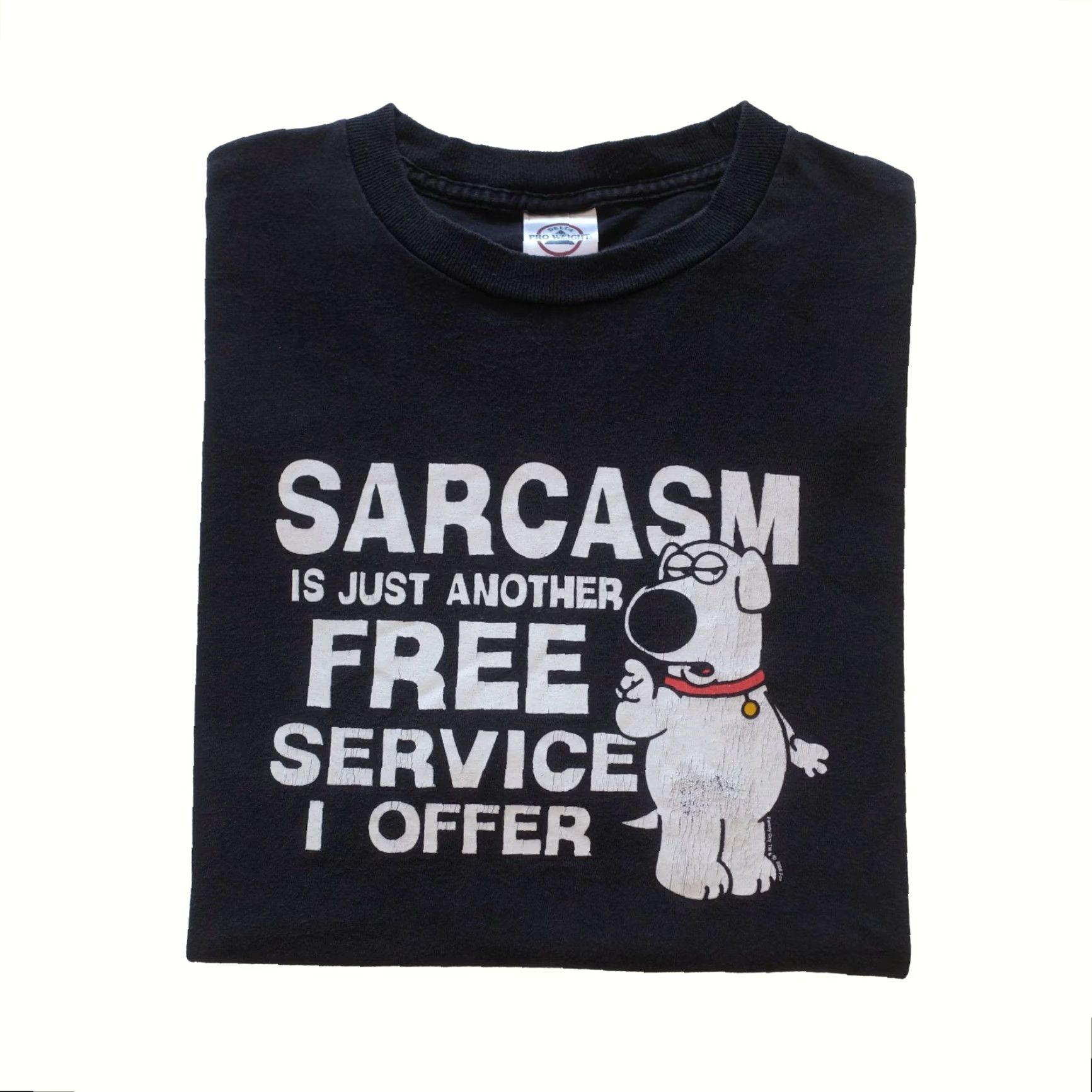 Delta VINTAGE Delta Family Guy FOX TV Promo Graphic T Shirt L Black Cotton Crew Neck Mens 2006 Funny Brian Sarcasm Graphic Print Short Sleeve Size US L / EU 52-54 / 3 - 2 Thumbnail