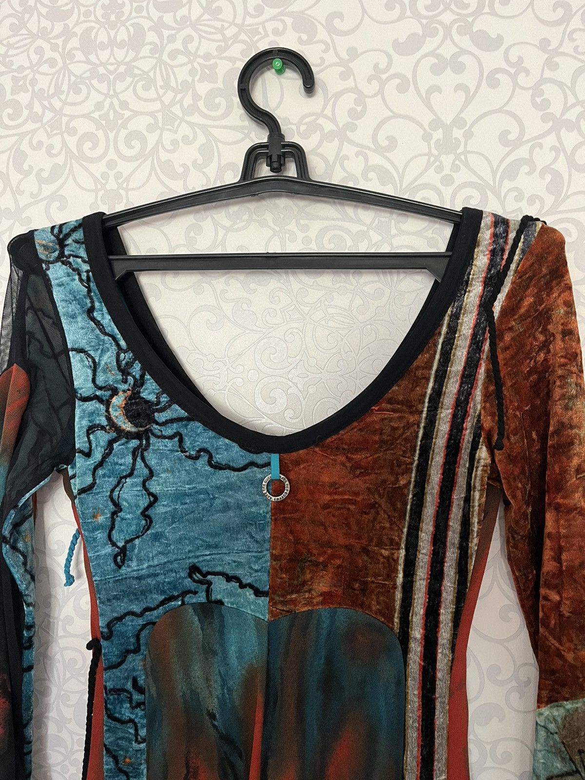 Jean Paul Gaultier Save The Queen Asymmetrical Mesh Polyamide Multicolor Dress Size S / US 4 / IT 40 - 5 Thumbnail