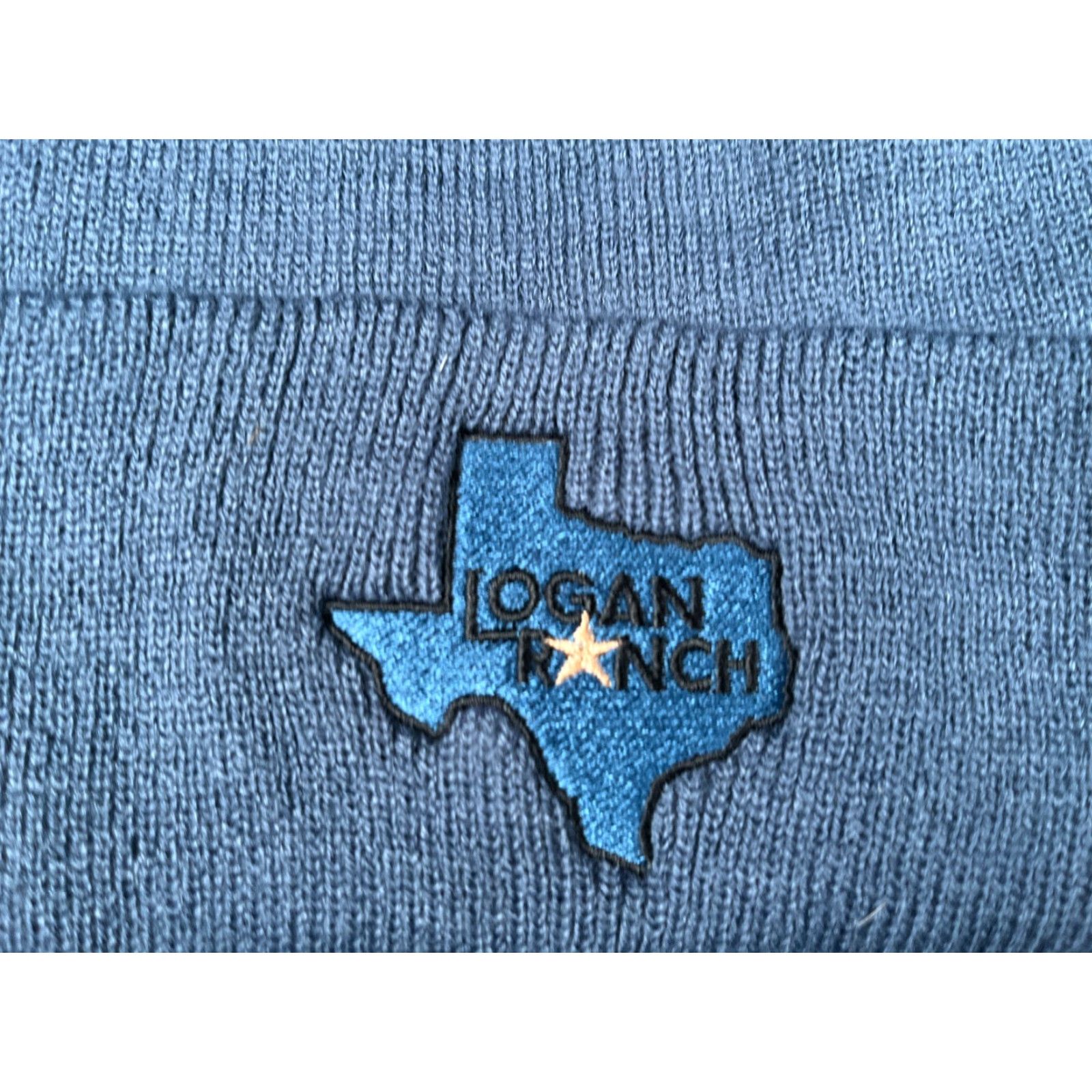 Vintage Beanie Logan Ranch Adult One Size Blue Knit 100% Acrylic Embroidered Hat/Cap Unbranded Unisex Adults Size ONE SIZE - 2 Thumbnail