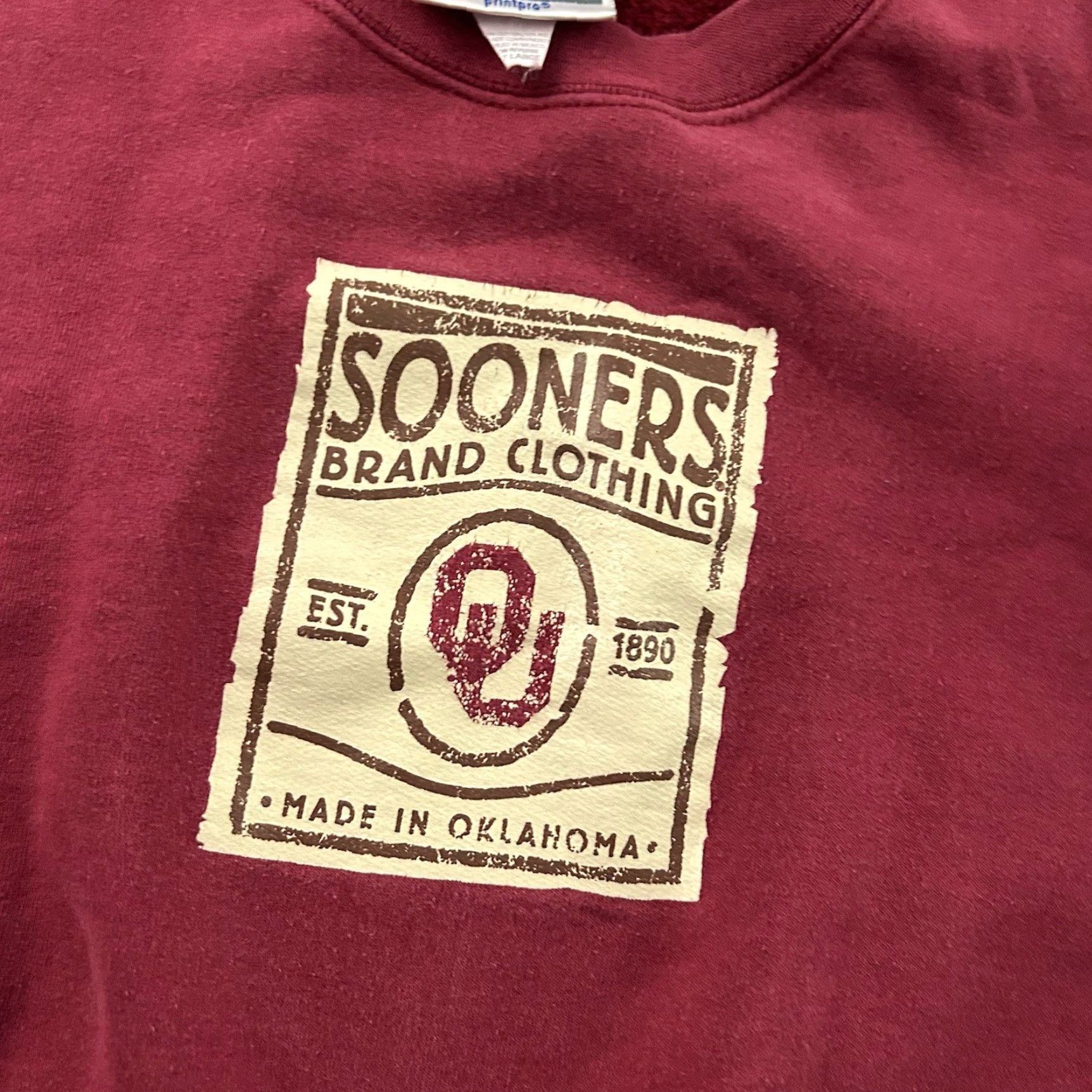 Hanes VINTAGE Hanes Sweatshirt Oklahoma Sooners Crewneck Men L Red Shirt Mens Size US L / EU 52-54 / 3 - 3 Thumbnail