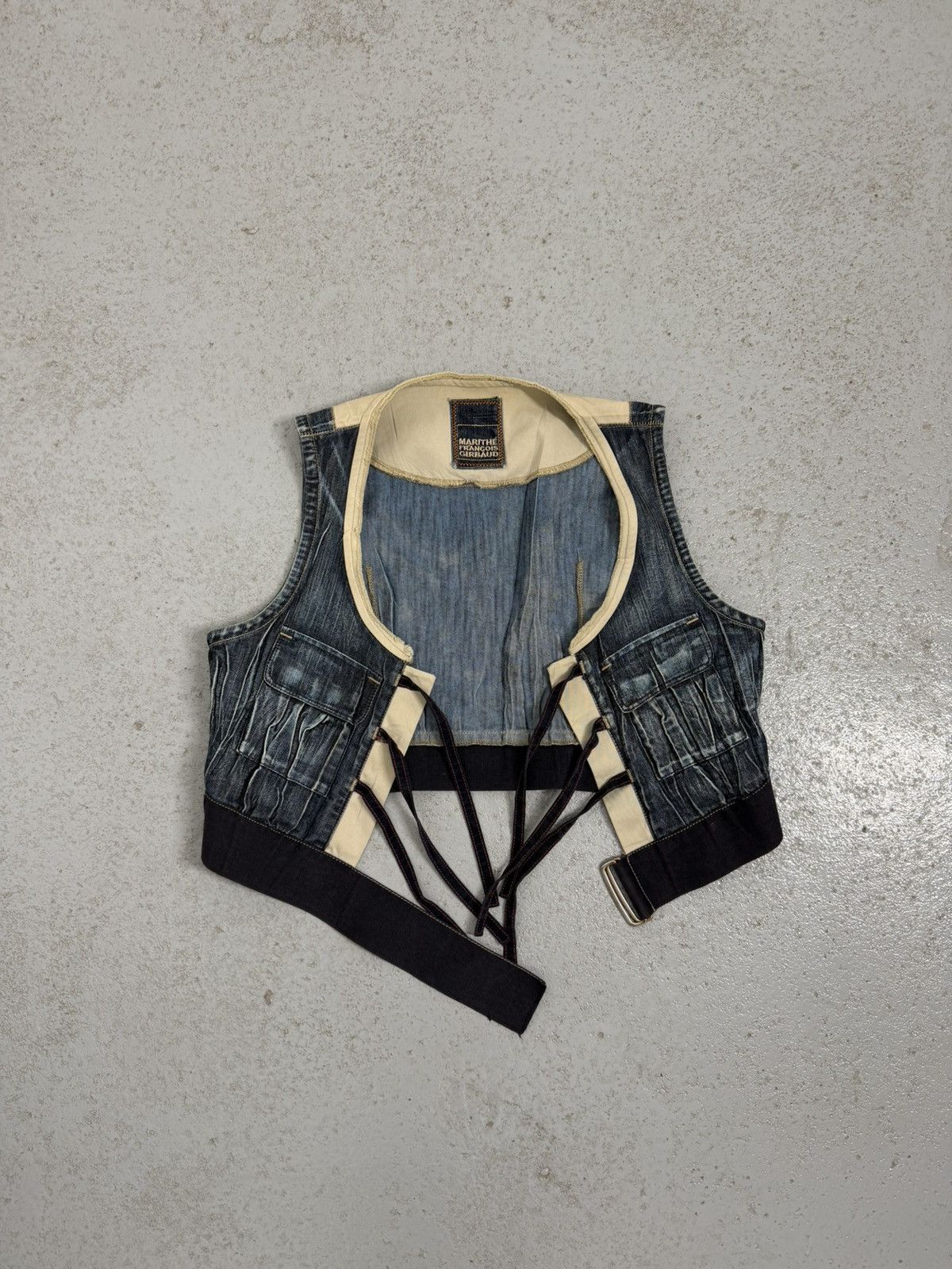 Marithe + Francois Girbaud Vintage 00s Marithe Francois Girbaud Denim Vest Size S / US 4 / IT 40 - 1 Thumbnail