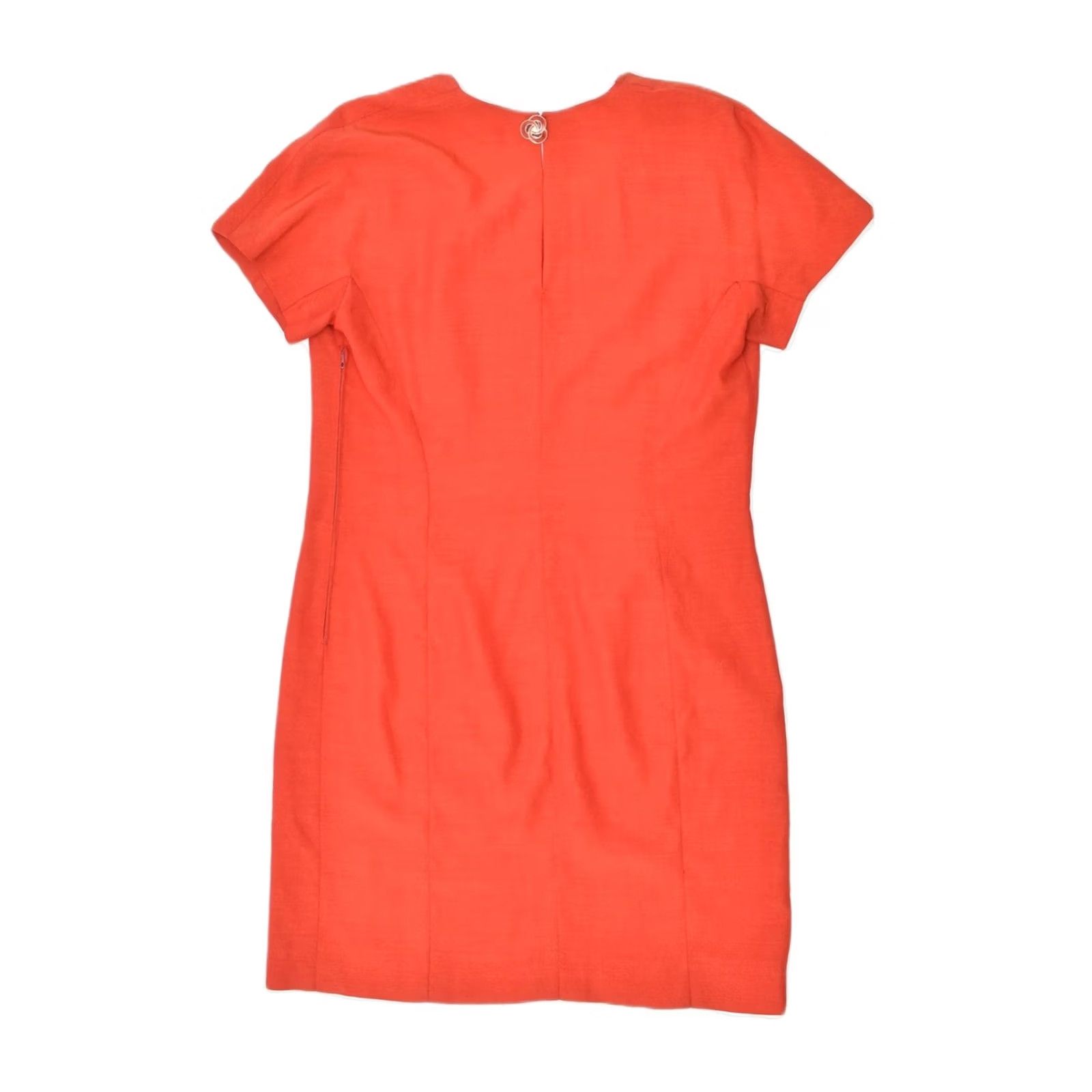 Vintage VINTAGE Womens Basic Dress Large Red Polyester UK 14 Size L / US 10 / IT 46 - 2 Thumbnail