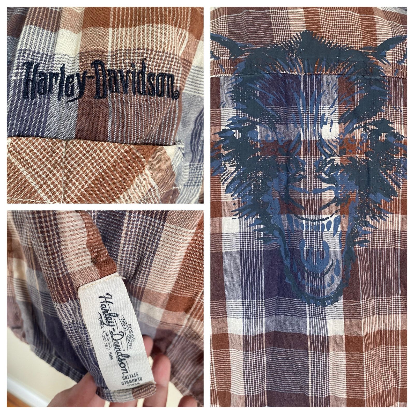 Harley Davidson Harley Davidson Plaid Short Sleeve Button Down Tiger Large Size US L / EU 52-54 / 3 - 1 Thumbnail