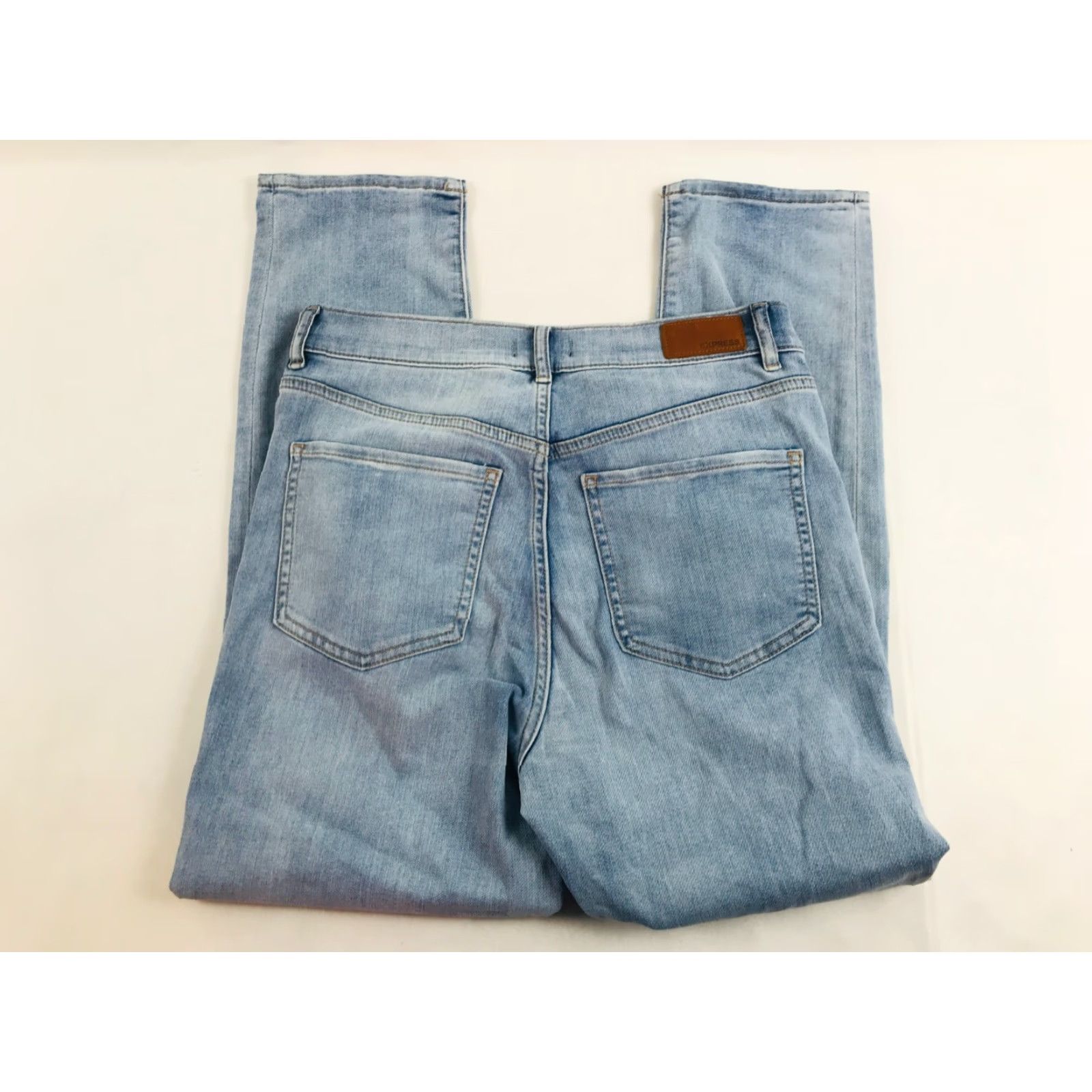 Express Express Jeans Women's 8R Blue Denim Slim Super High Rise Distressed Size 30" / US 8 / IT 44 - 2 Thumbnail