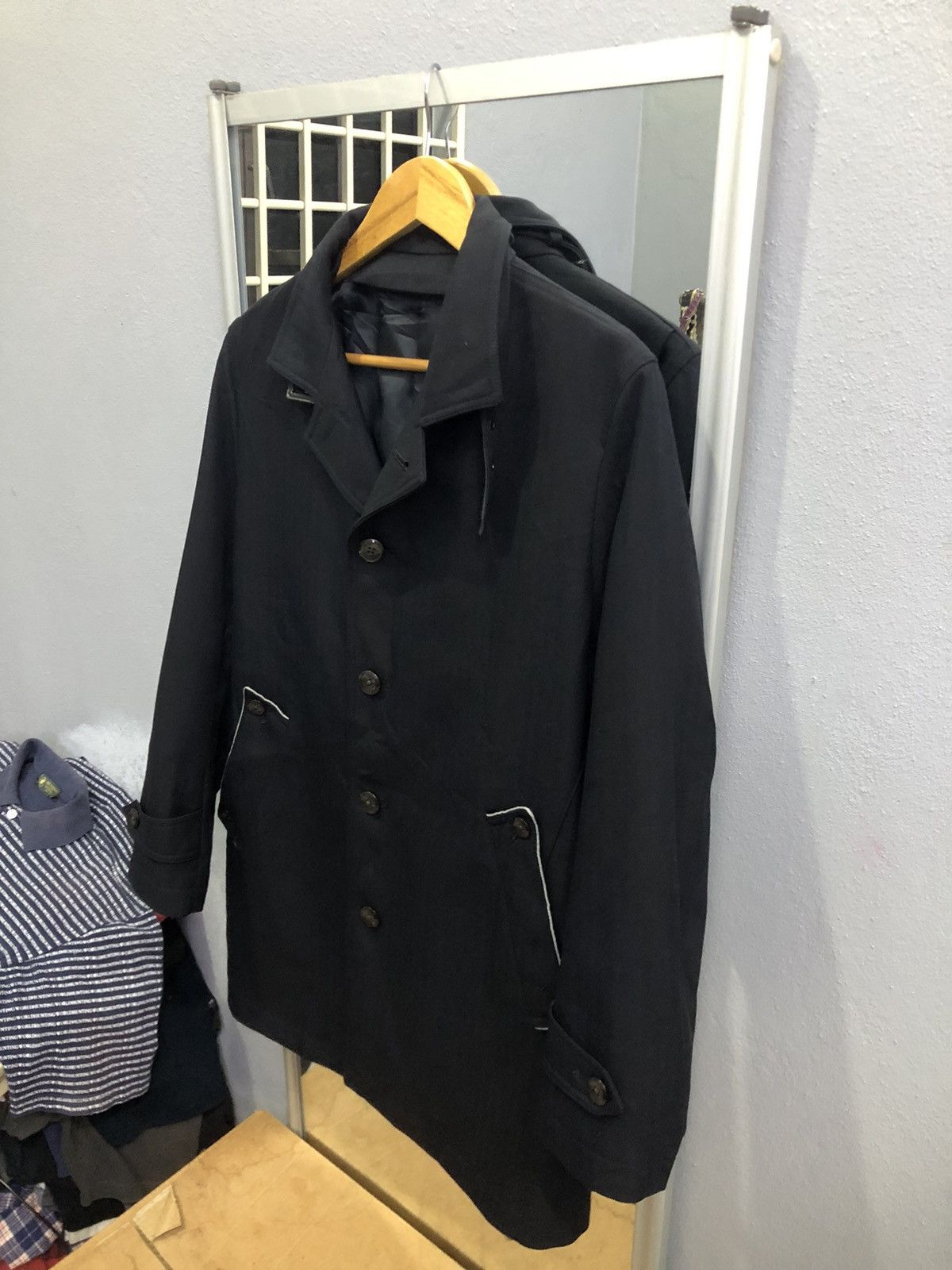 Japanese Brand Japanese Herringbone Convertible Stand Collar Coat Size US S / EU 44-46 / 1 - 2 Thumbnail