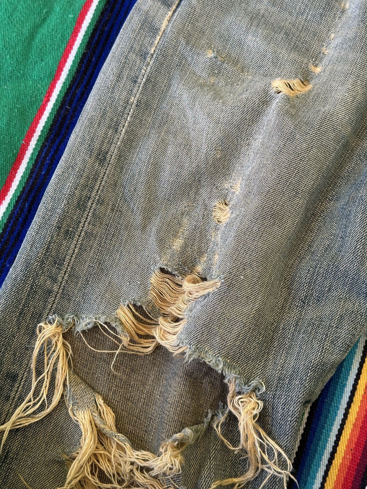 Kapital Trashed Distress Vintage Edwin 505X Selvedge Denim 31x41 Size US 31 - 8 Thumbnail