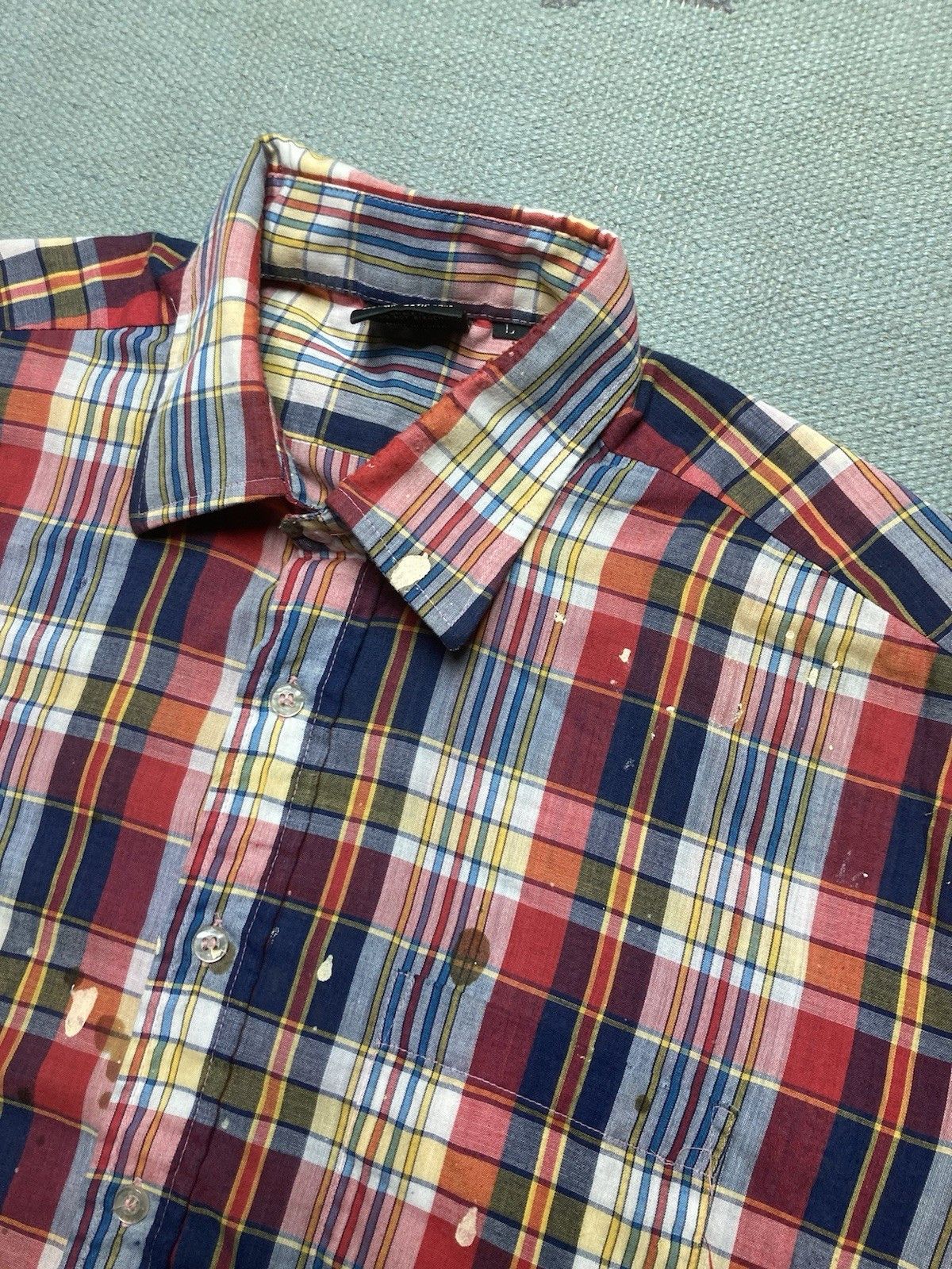 Vintage Vintage 80s button shirt paint distressed lightweight large Size US L / EU 52-54 / 3 - 8 Thumbnail