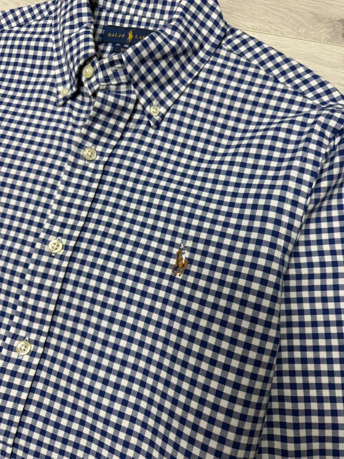 Polo Ralph Lauren Polo Ralph Lauren Blue White Gingham Check Button Down Shirt Size US S / EU 44-46 / 1 - 5 Thumbnail