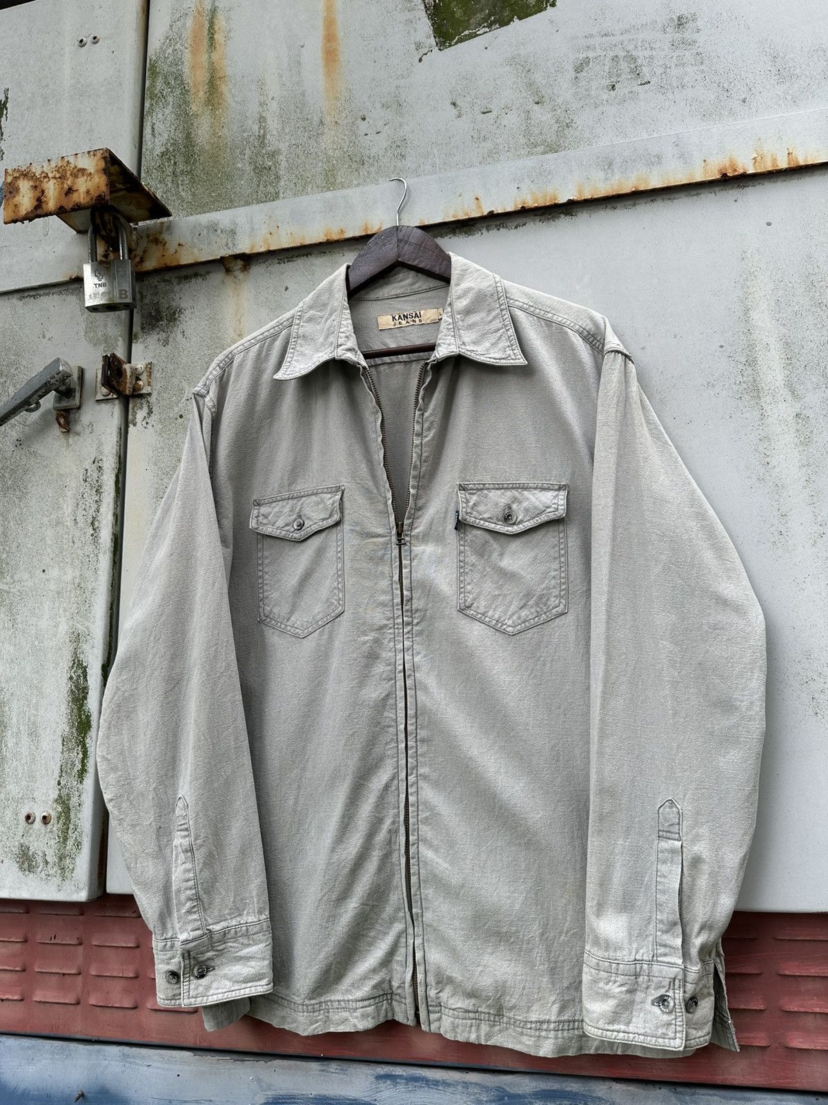 Kansai Yamamoto 👹Vintage 90s Kansai Yamamoto Zipper Shirt Size US L / EU 52-54 / 3 - 6 Thumbnail