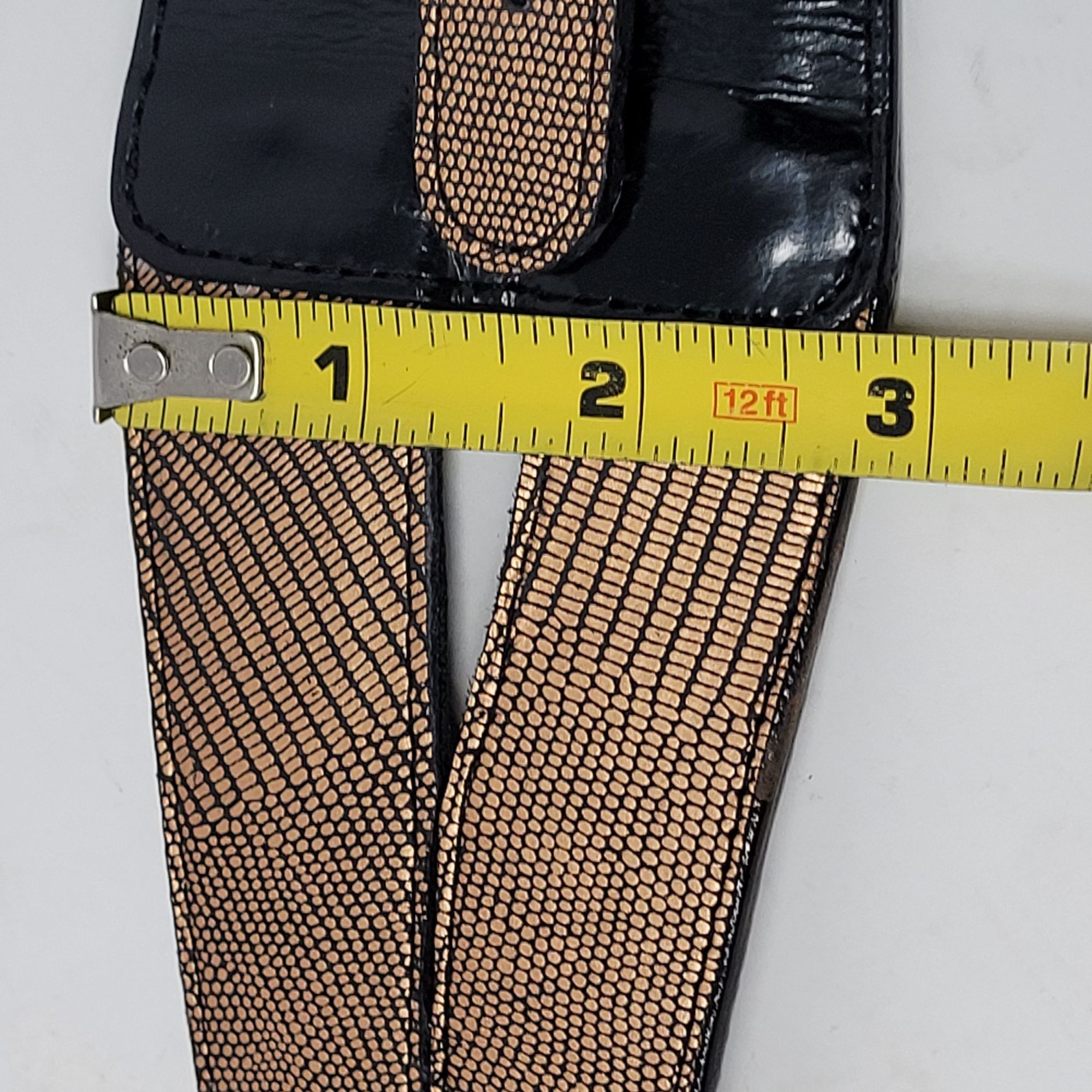 Reiss Reiss Womens Waist Belt Patent Leather Metallic Copper Doubl Size ONE SIZE - 5 Thumbnail