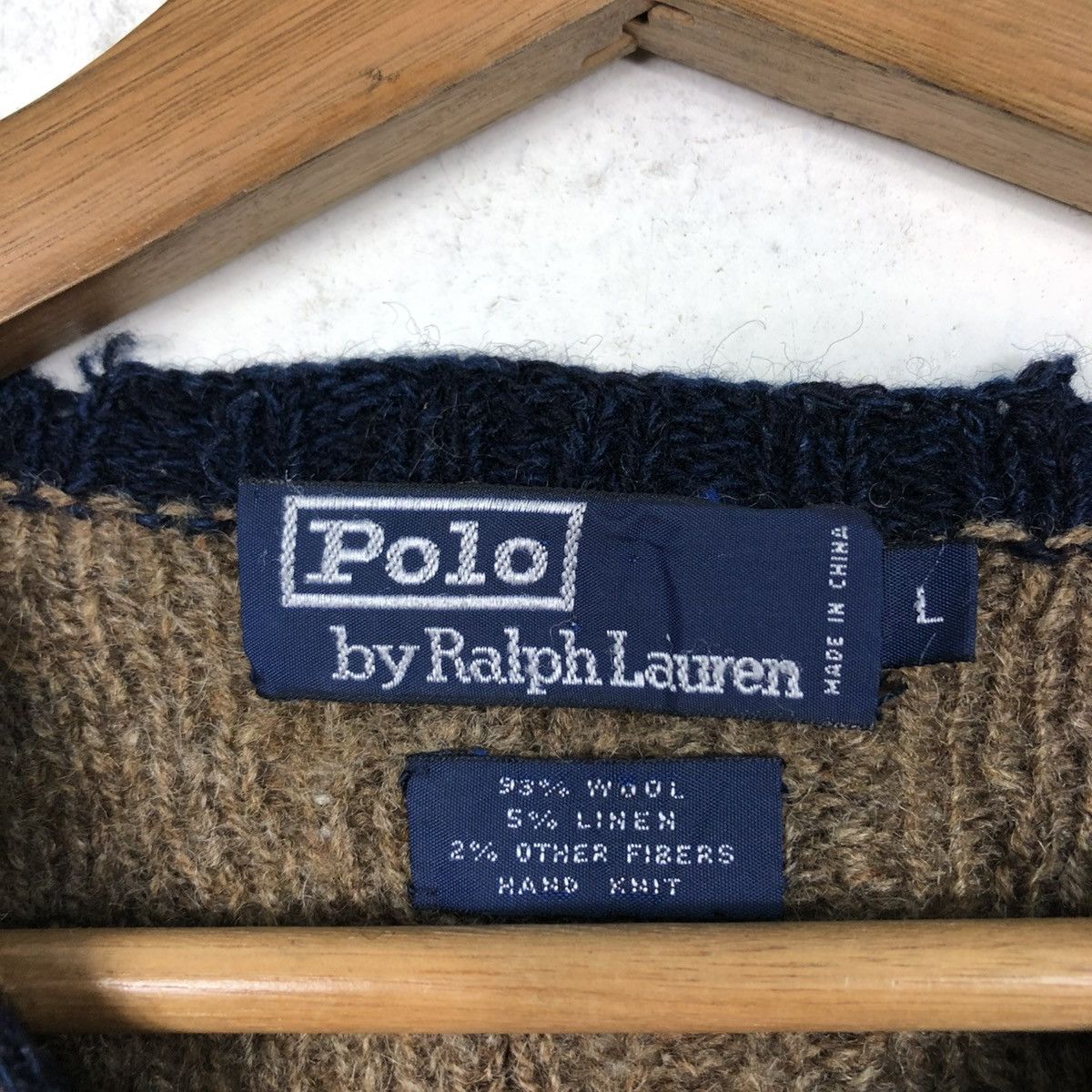 🔥VINTAGE POLO RALPH LAUREN SKI WOOL LINEN HAND KNIT SWEATER