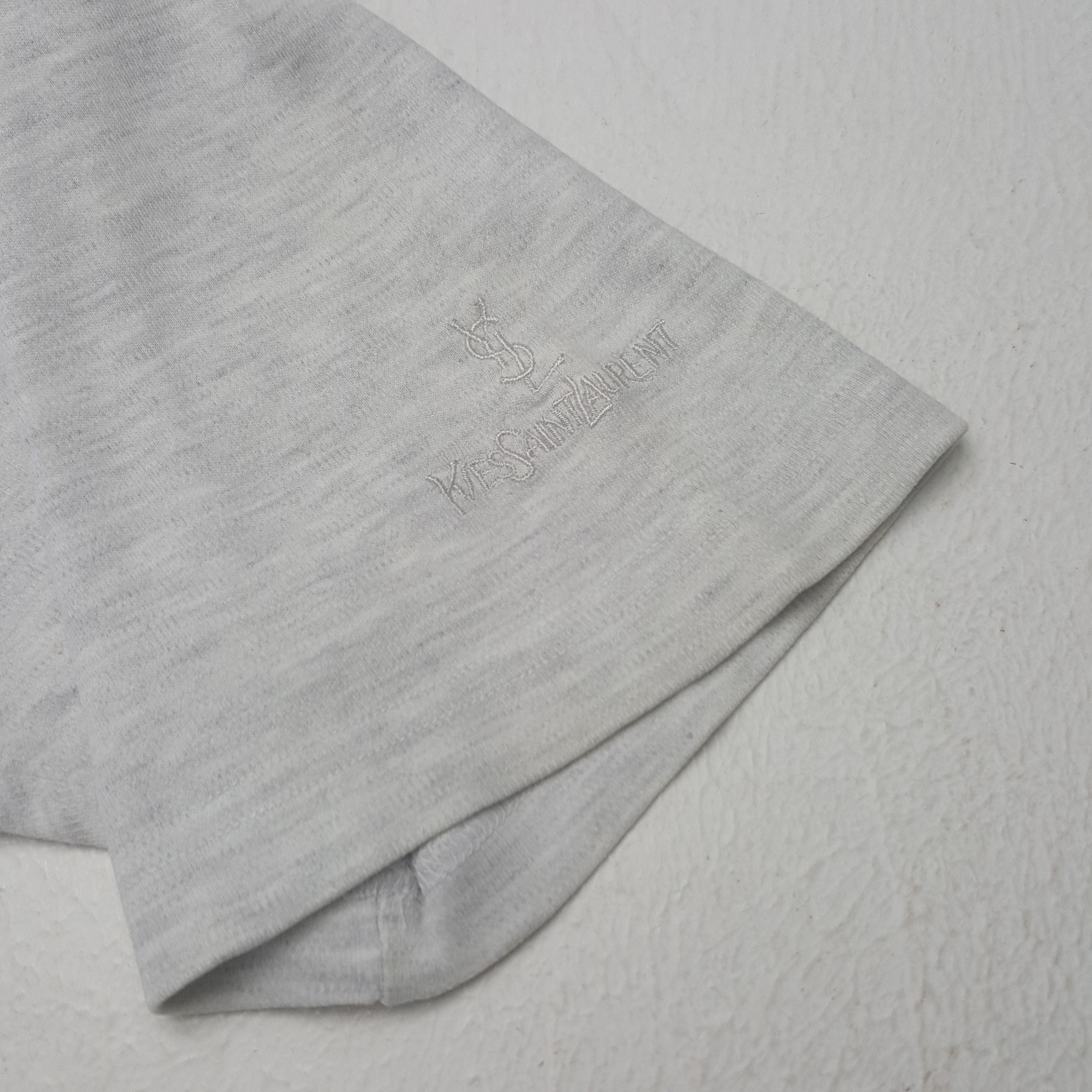 Vintage × Yves Saint Laurent Vintage Yves Saint Laurent Small Embroidery Logo Tshirt Size US L / EU 52-54 / 3 - 9 Thumbnail