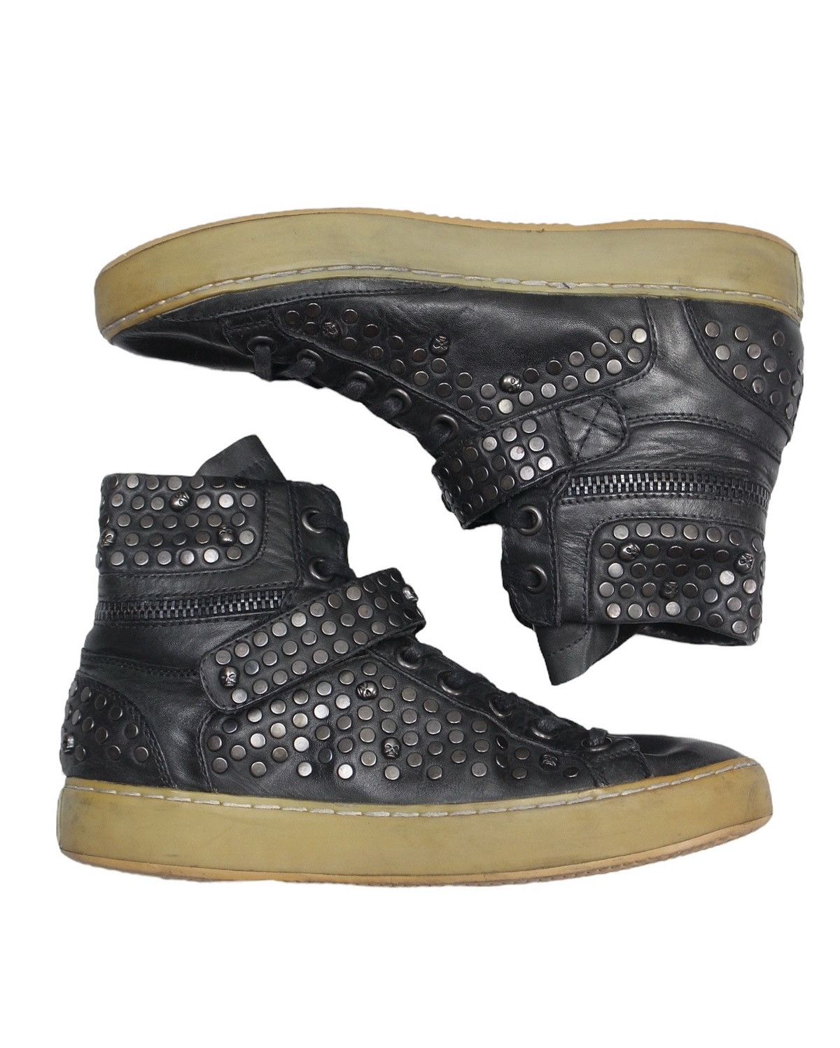 ASH 2015 ASH LIMITED SKULL & TACK STUDDED HIGH TOP SNEAKERS Size US 7 / EU 40 - 5 Thumbnail