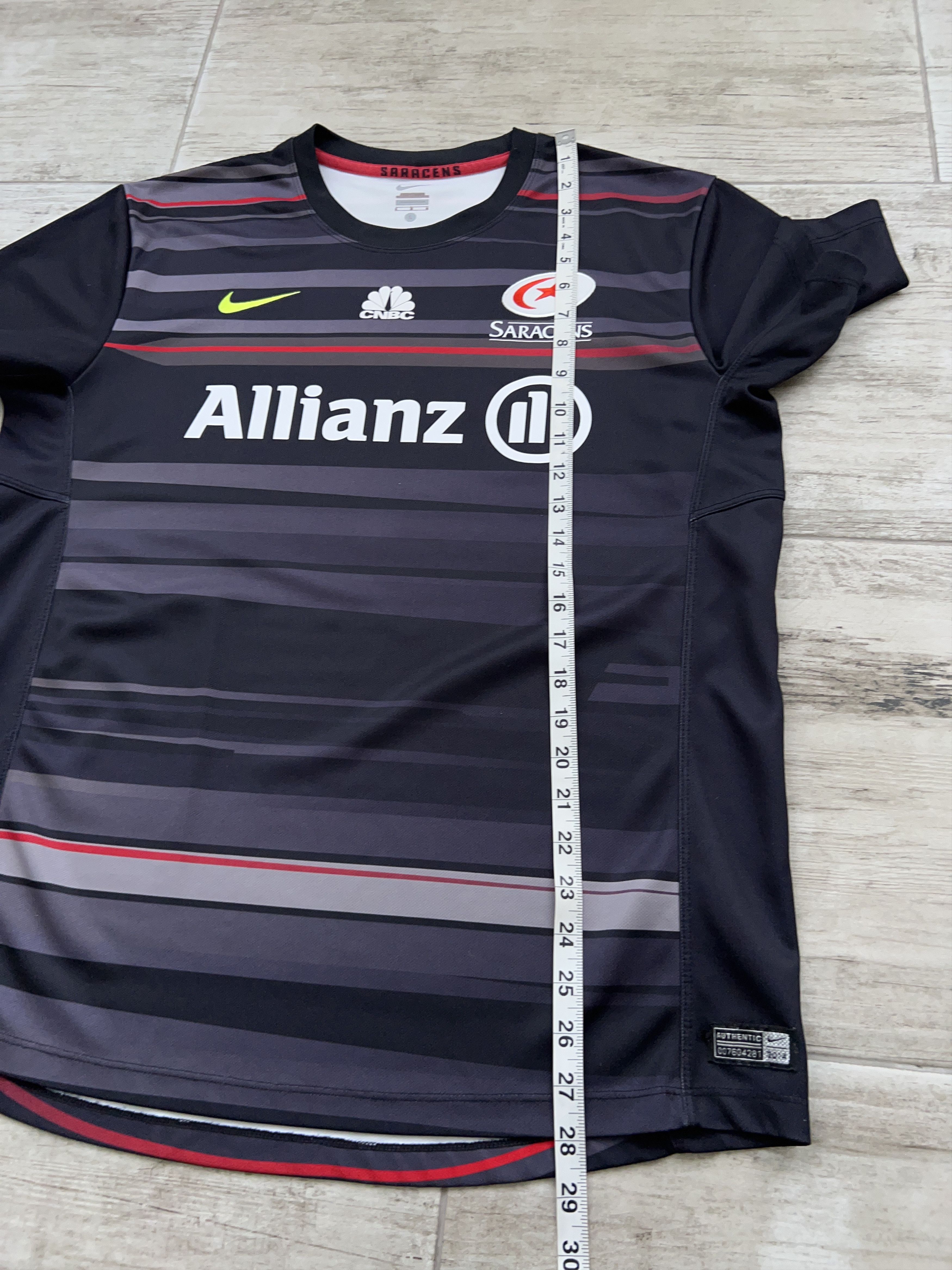 Nike Mens Nike Saracens 2014 2015 Away Rugby T Shirt Jersey Size US L / EU 52-54 / 3 - 7 Thumbnail