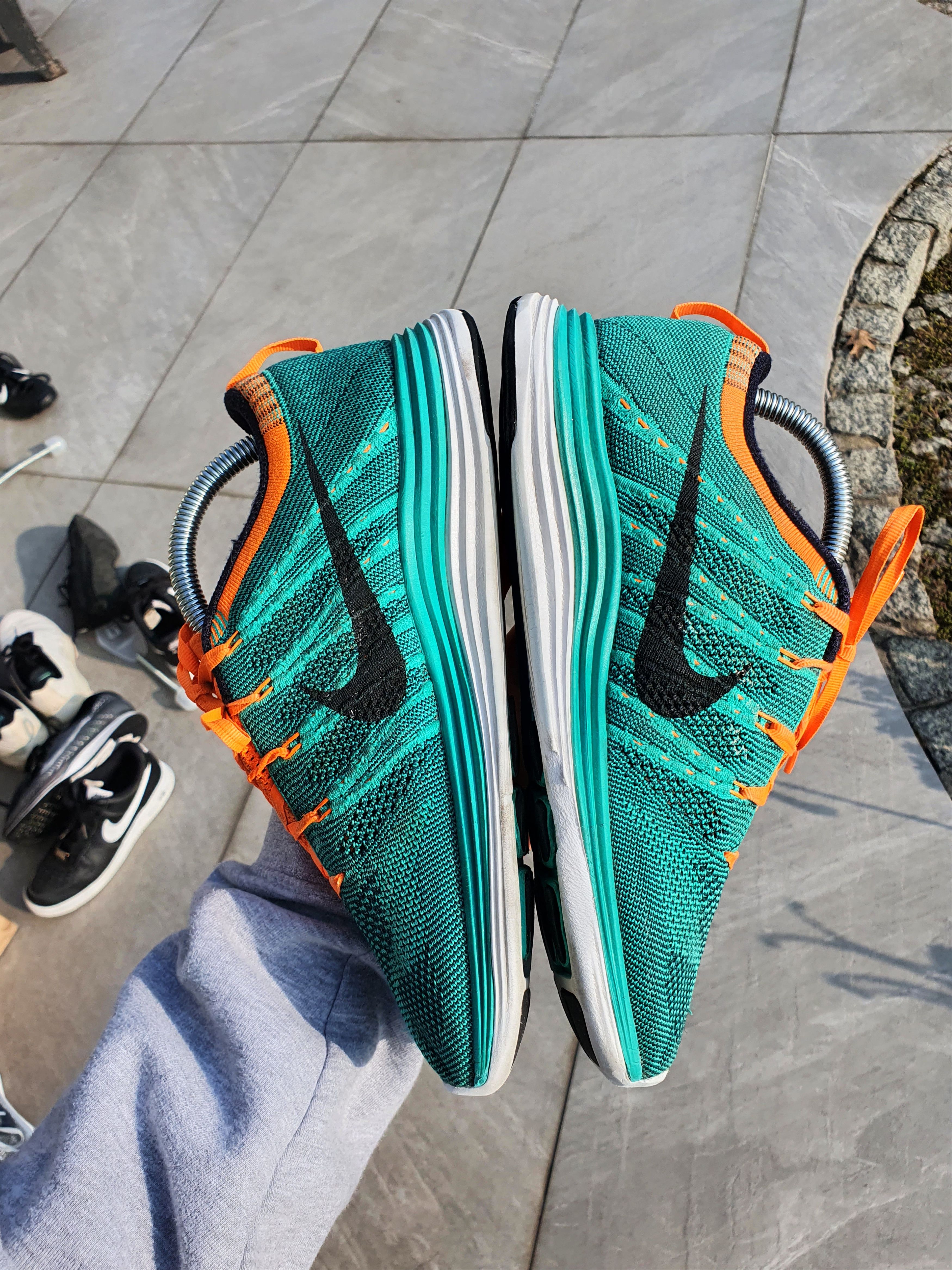 Nike 2012 Vintage Nike Flyknit Lunar 1 ONE Miami Dolphins Size US 8.5 / IT 38.5 - 4 Thumbnail