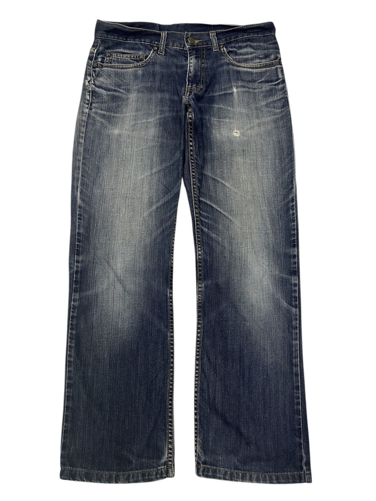 Japanese Brand Vintage JUNMEN Cross Design Distressed Jeans Size US 32 / EU 48 - 1 Thumbnail