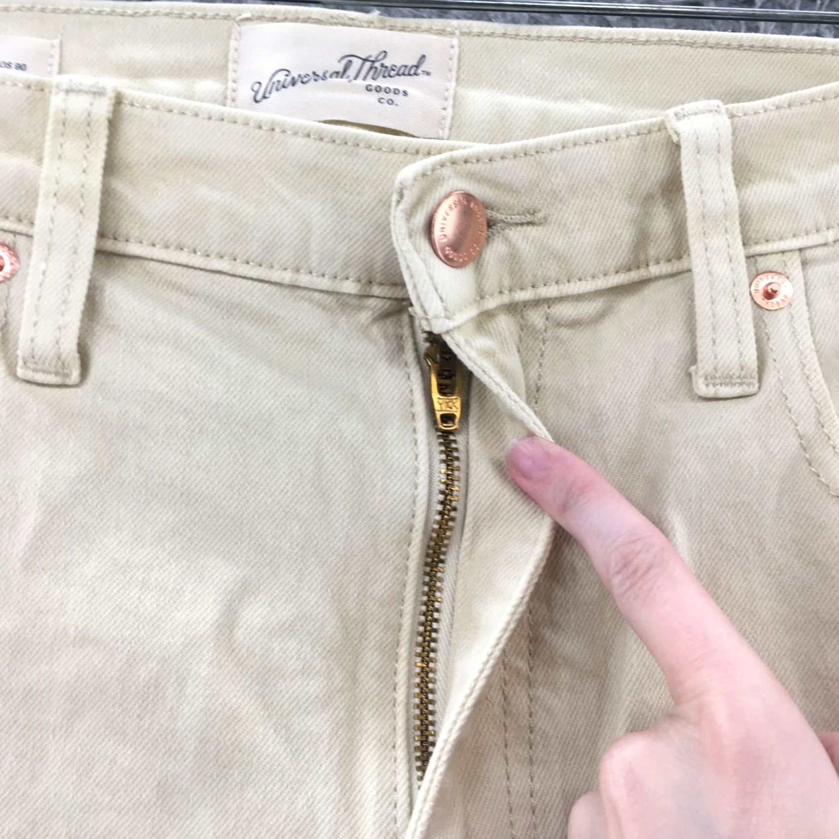 Vintage Universal Thread Pants Womens 10R Beige Cotton Blend Slim Ankle 90s Hi-Rise NEW Size 32" / US 10 / IT 46 - 3 Thumbnail
