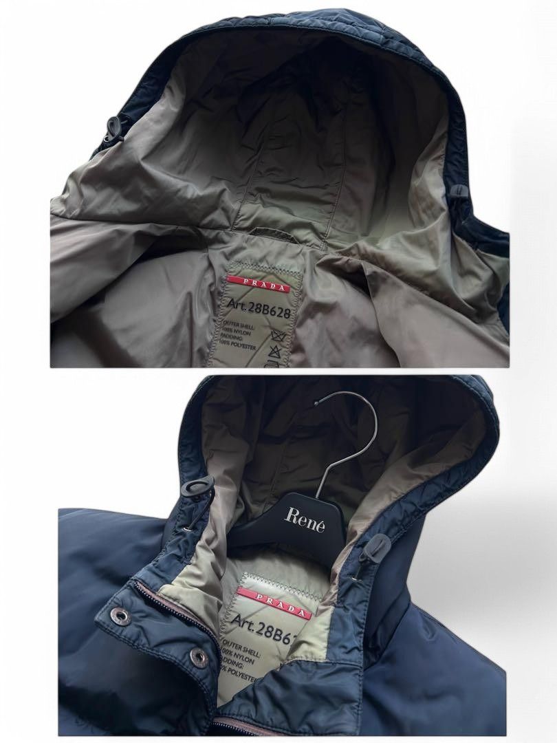 Prada Sport - L Vintage Nylon Jacket Puffer Navy Logo