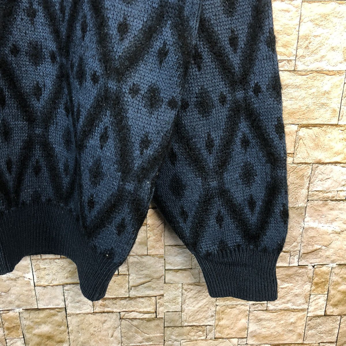 Vintage Crude Hea Dark Blue art Knitwear #A463 Size US M / EU 48-50 / 2 - 8 Thumbnail