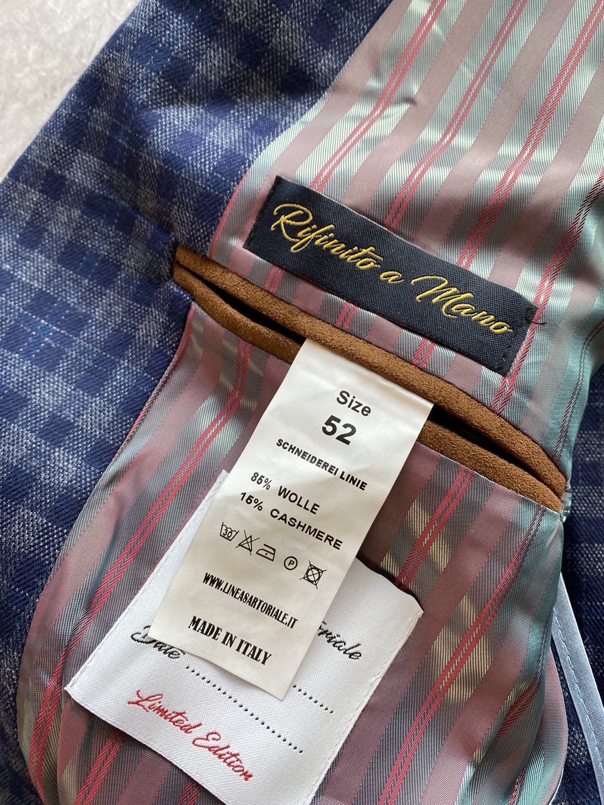 Designer Rare Linea Sartoriale Milano Check Thick Flannel Wool Blazer Size 52R - 16 Thumbnail