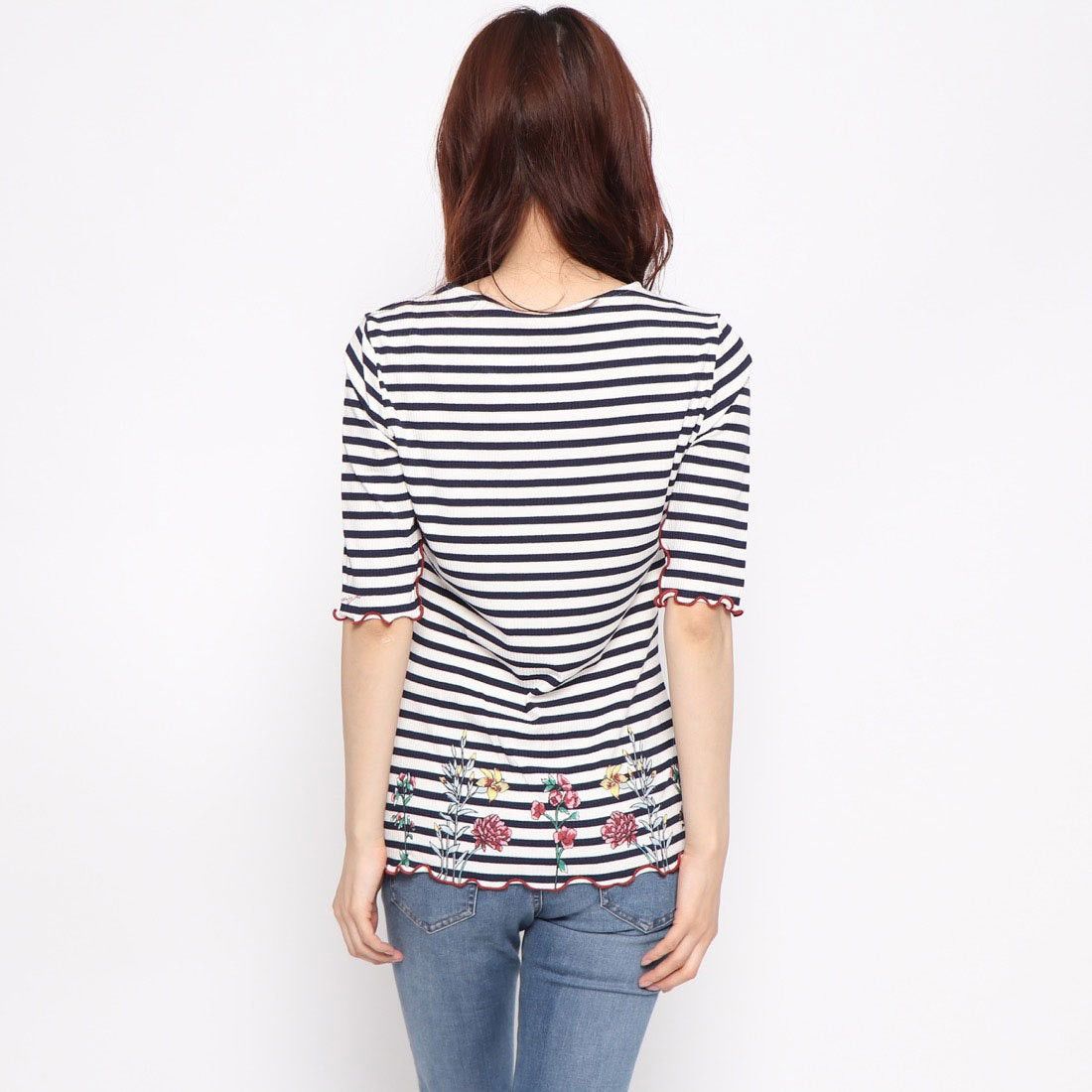 Designer × Desigual Desigual Womens Striped Blouse Top Shirt Floral Print Size M / US 6-8 / IT 42-44 - 2 Thumbnail