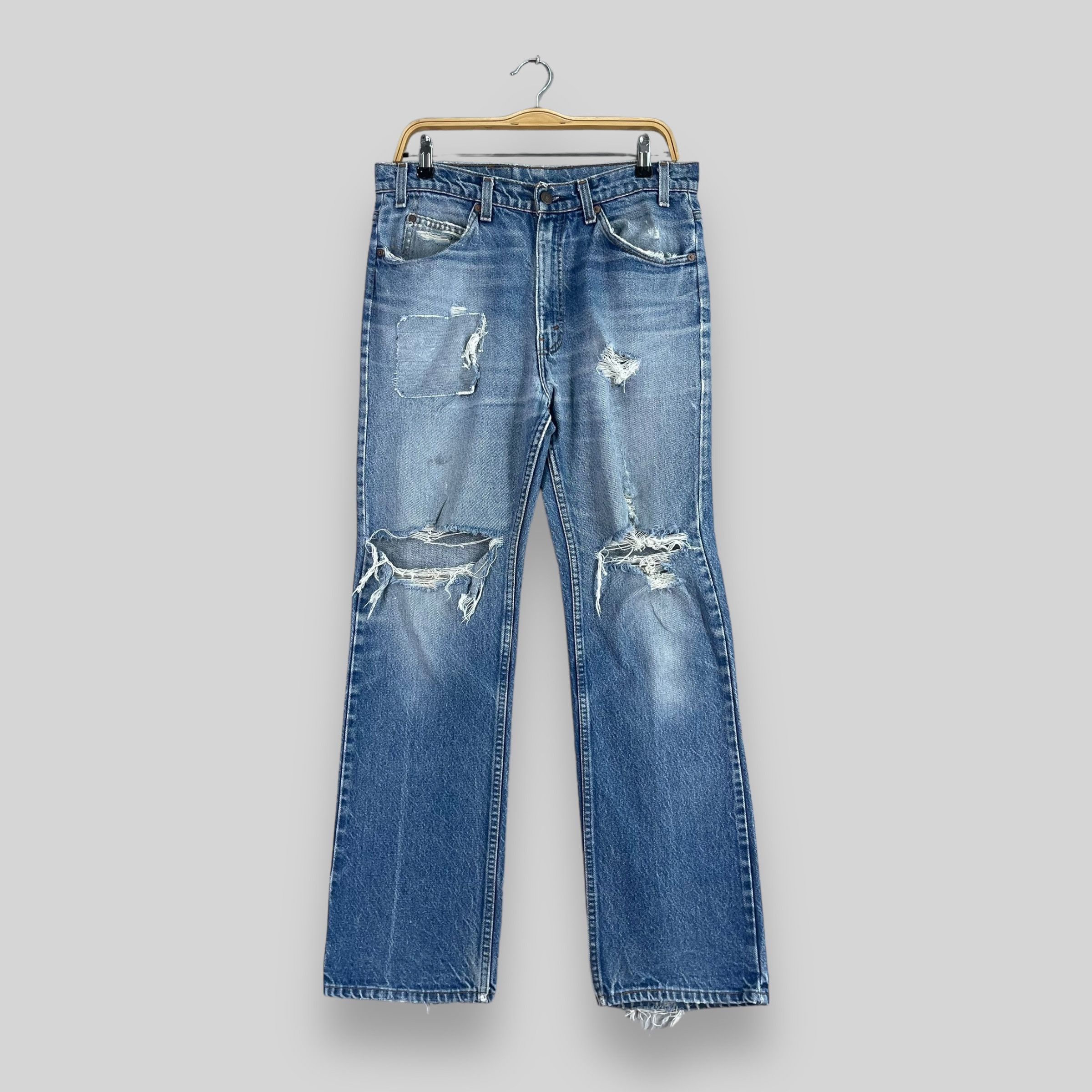 Levi's × Vintage Size 32 Vintage Levis 505 80s Orange Tab Distressed Jeans Size US 32 / EU 48 - 1 Thumbnail
