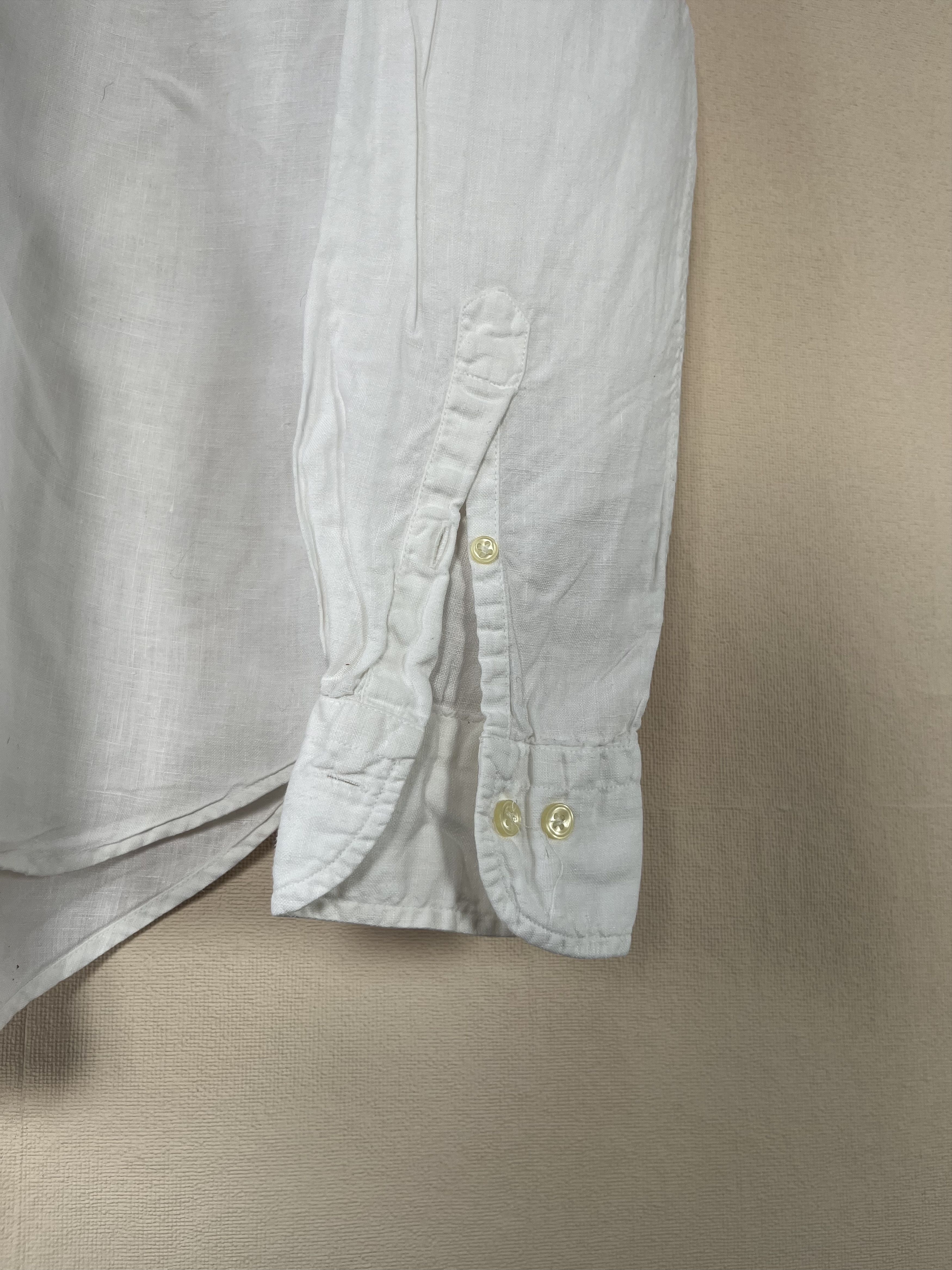Boggi Boggi Milano Irish Linen Shirt White Long Sleeve Button Up Size US M / EU 48-50 / 2 - 3 Thumbnail