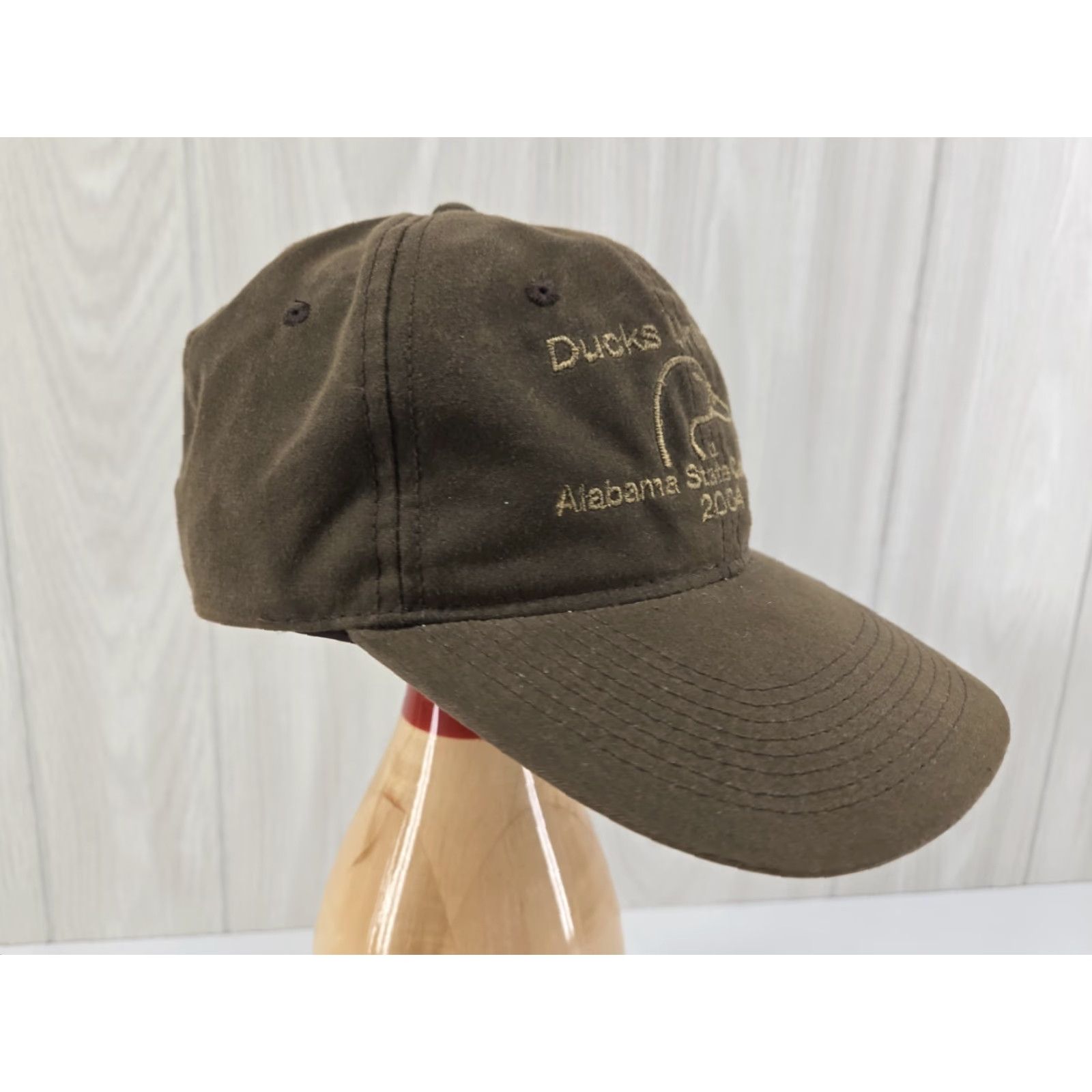 Vintage VINTAGE Ducks Unlimited Hat Alabama State Convention 2004 Canvas Brown Trucker Hat Men Adjustable Brown Canvas Hunter Theme Mens Size ONE SIZE - 3 Thumbnail