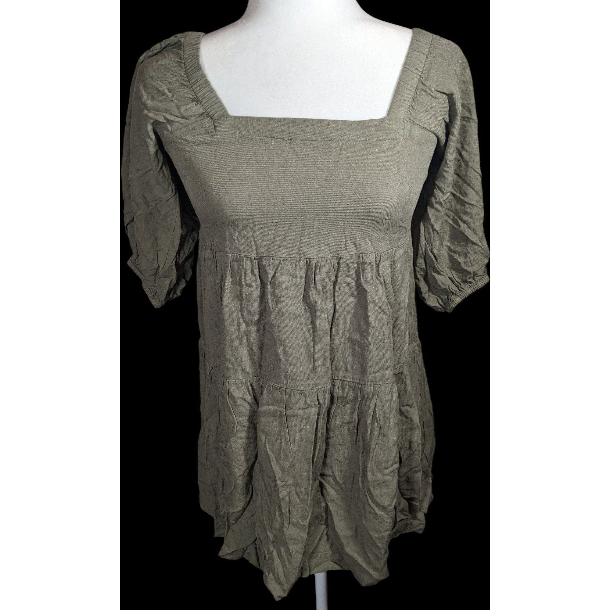 Other Beyond Words Bohemian Muted Olive Peasant Top Size XS / US 0-2 / IT 36-38 - 1 Thumbnail