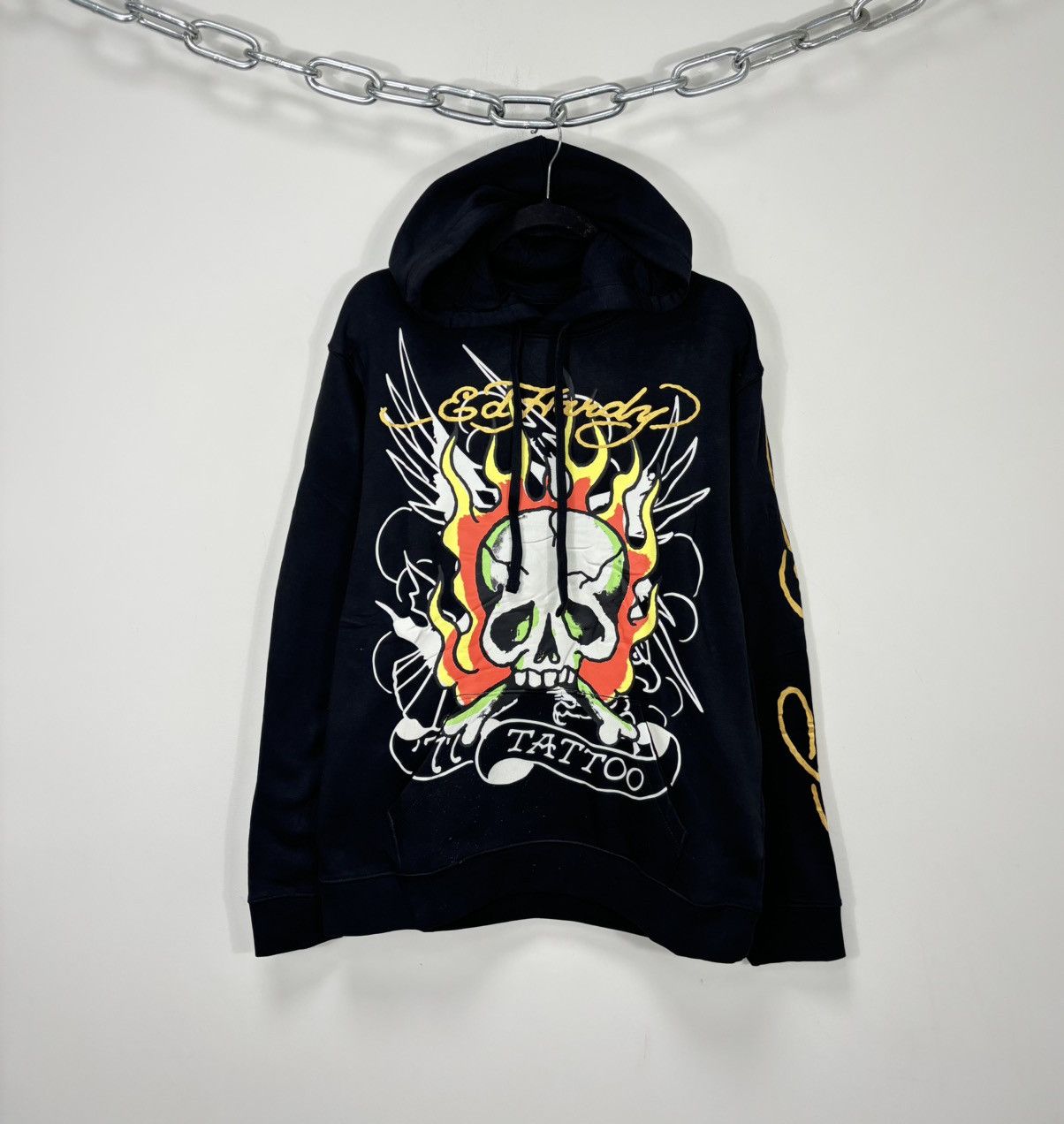 Christian Audigier Vintage Ed Hardy Y2K Skull Tattoo NEW Hype Black Hoodie Size US L / EU 52-54 / 3 - 1 Thumbnail