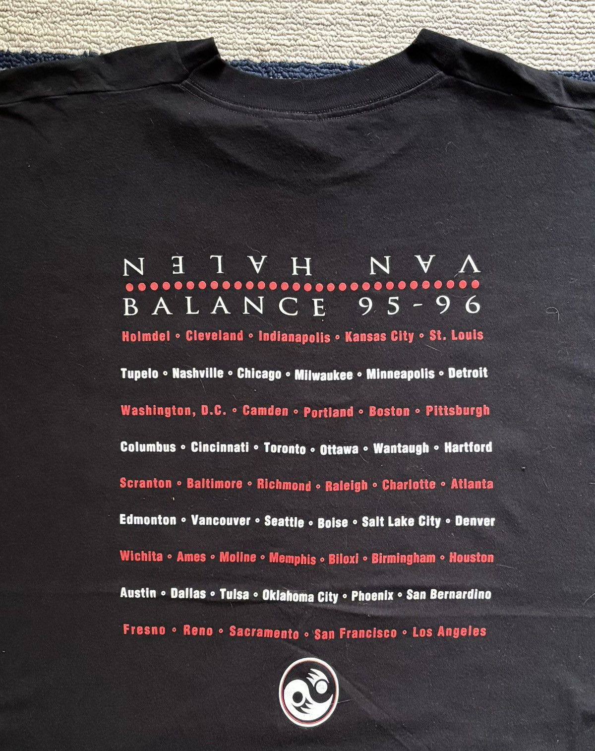 Fruit Of The Loom 1995 Van Halen Balance Tour T XL USA 90s Single Stitch Size US XL / EU 56 / 4 - 6 Thumbnail