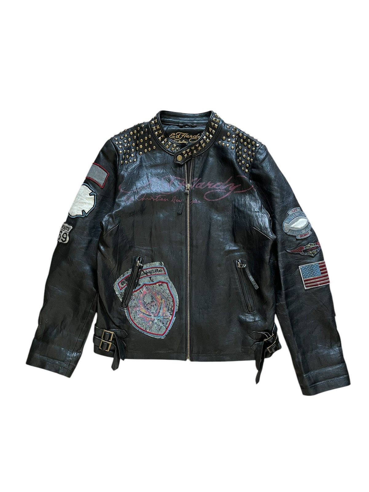 Designer × Ed Hardy Ed hardy Very RARE designerleather jacket