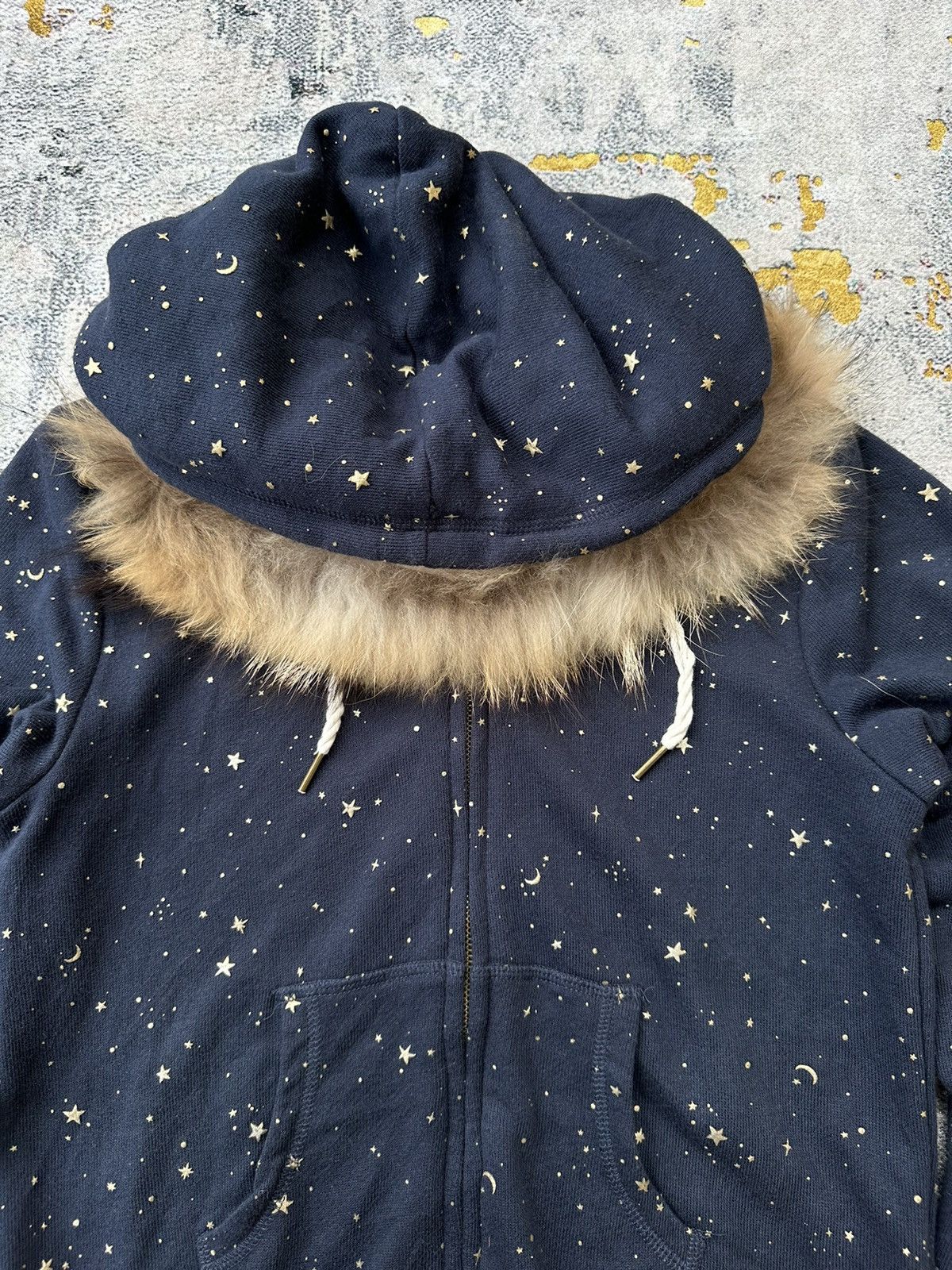 Le Grande Bleu (L.G.B.) STUDDED STAR MOON FUR ZIP HOODIE IFSIXWASNINE LGB STYLE Size US S / EU 44-46 / 1 - 6 Thumbnail