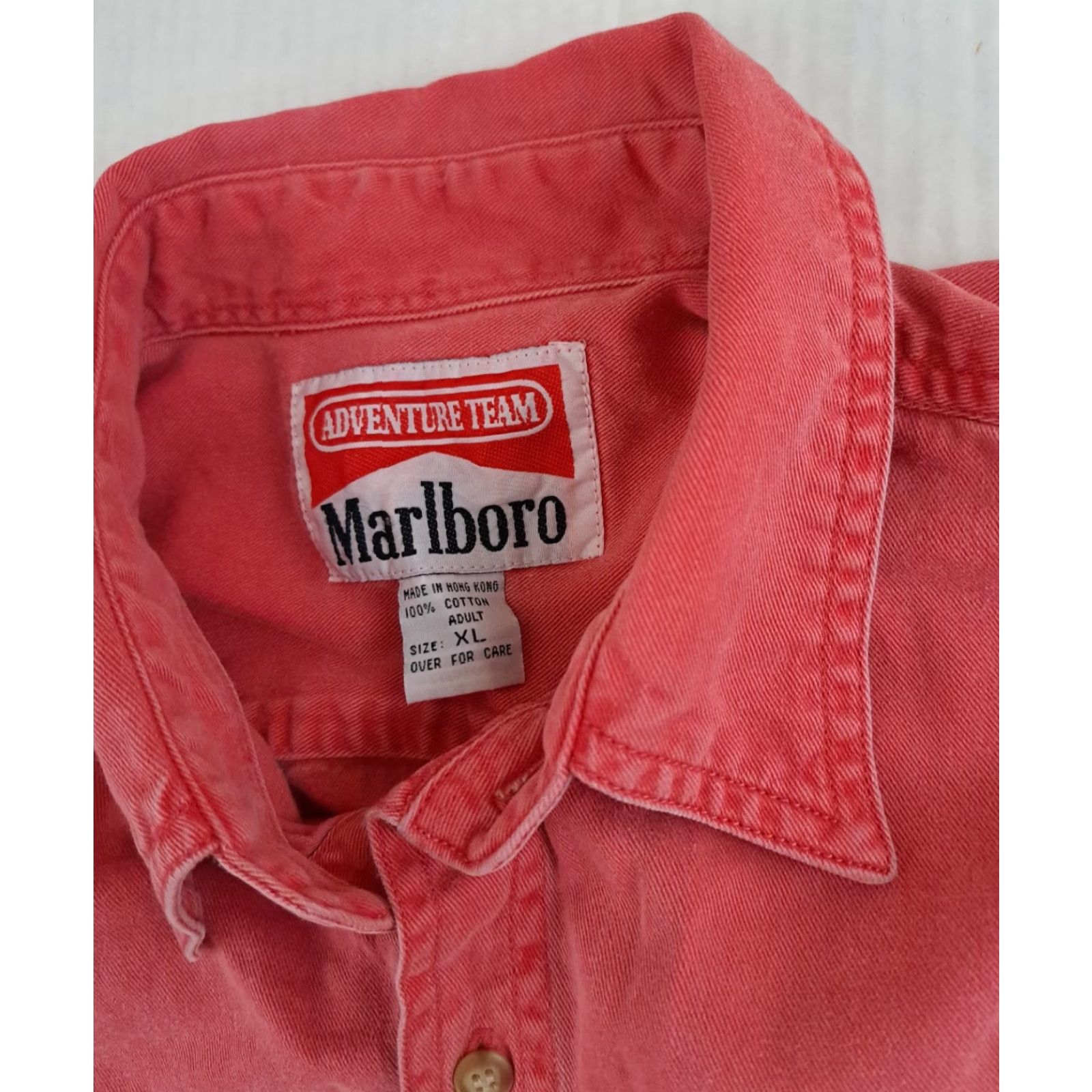 Marlboro VINTAGE Marlboro Adventure Team Shirt Canvas 1X Salmon Long Sleeve Button-Up Men 26in Chest 28in Long 90s Cowboy Retro Size US XL / EU 56 / 4 - 2 Thumbnail