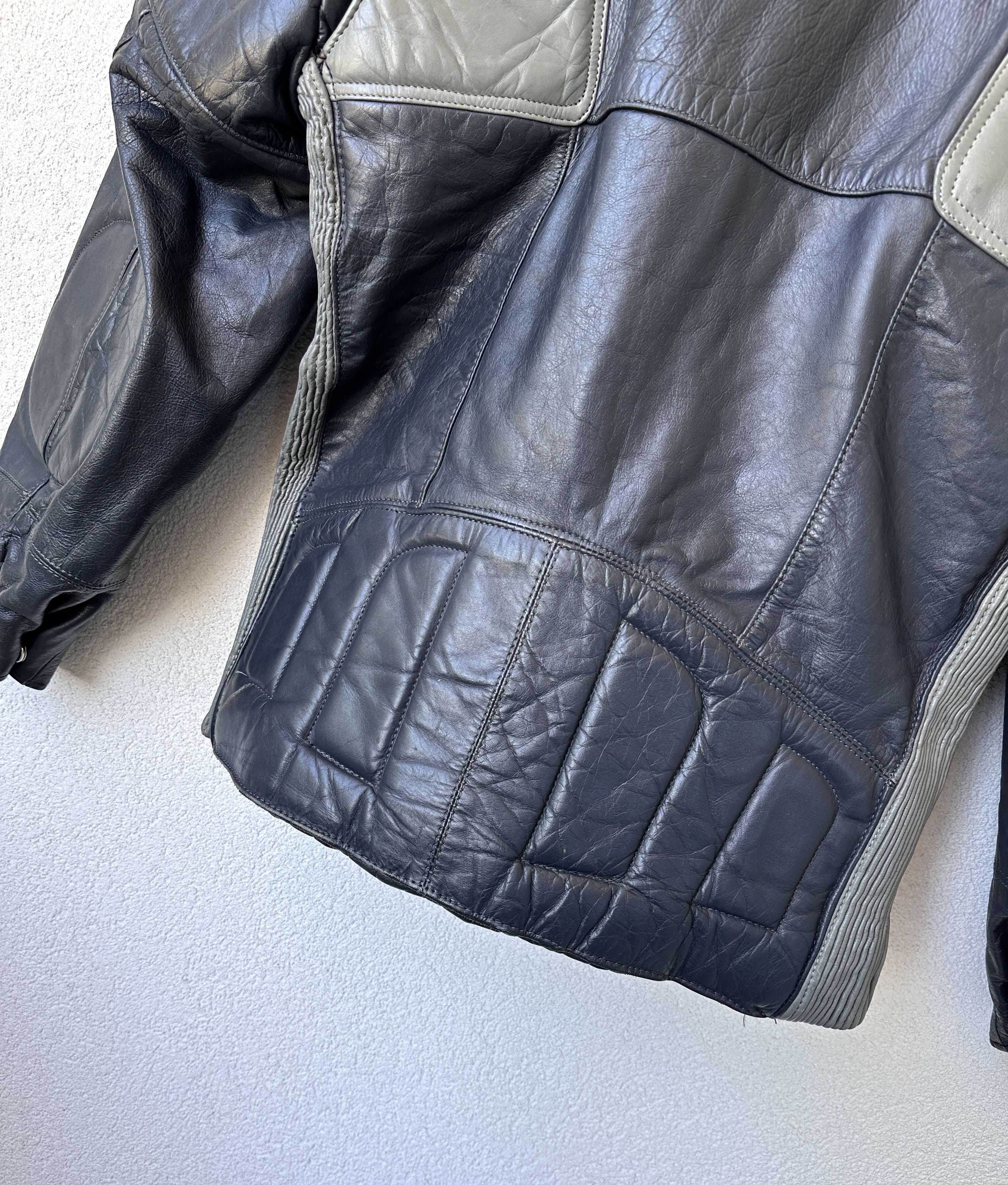 Vintage Rare leather boxy jacket motorcycle racing oversize Size L / US 10 / IT 46 - 10 Thumbnail
