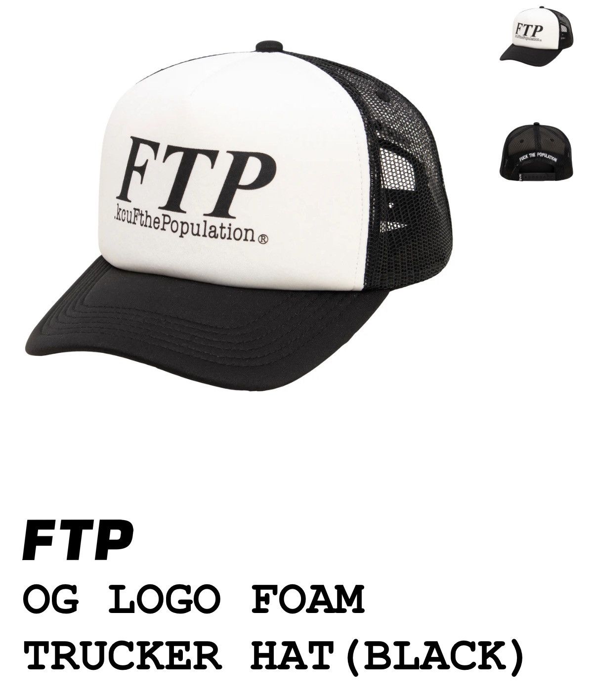 Fuck The Population FTP OG logo foam trucker hat. | Grailed