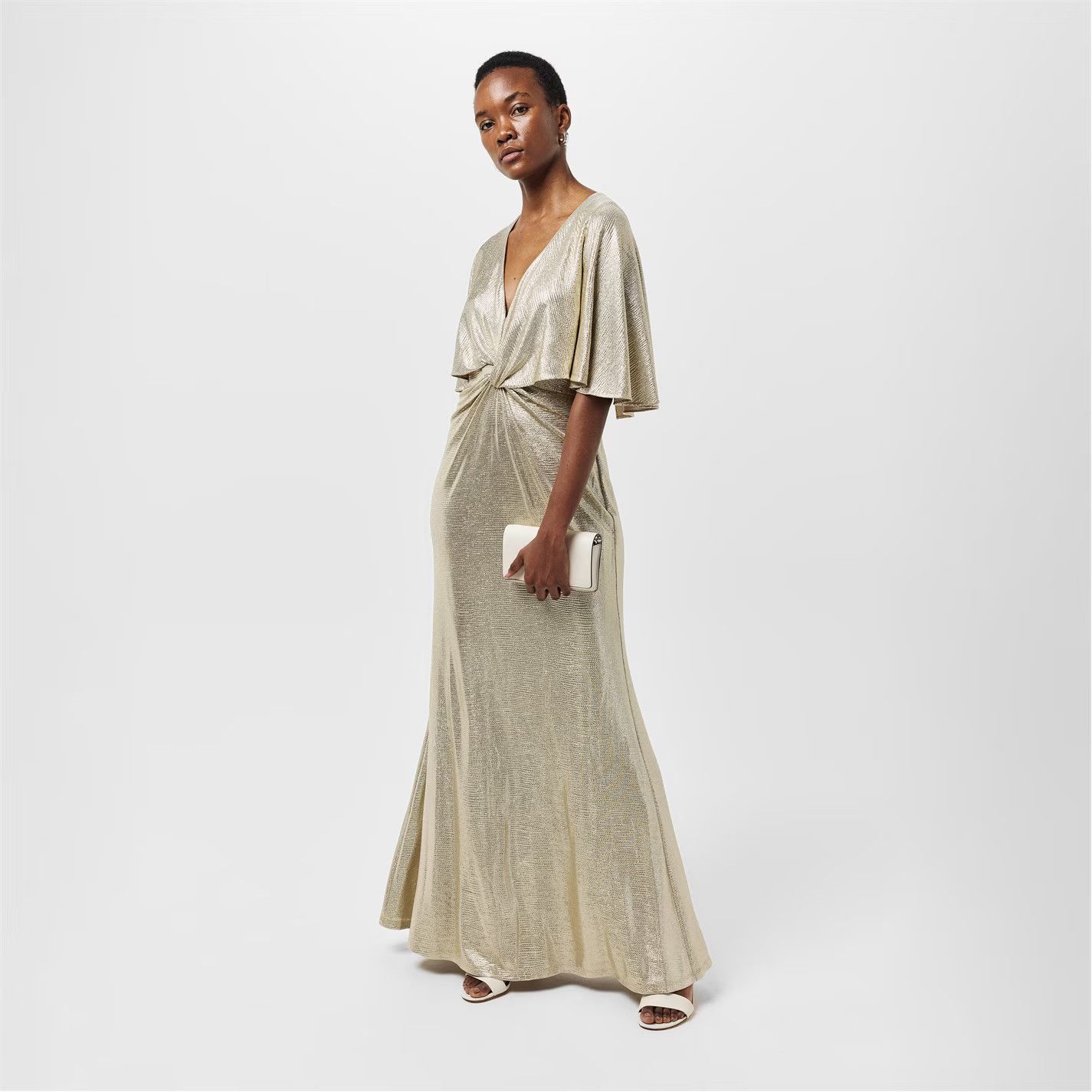 Lauren Ralph Lauren o1g2r1mq0825 Phinya Gown in Birch Tan/Gold Size S / US 4 / IT 40 - 6 Thumbnail