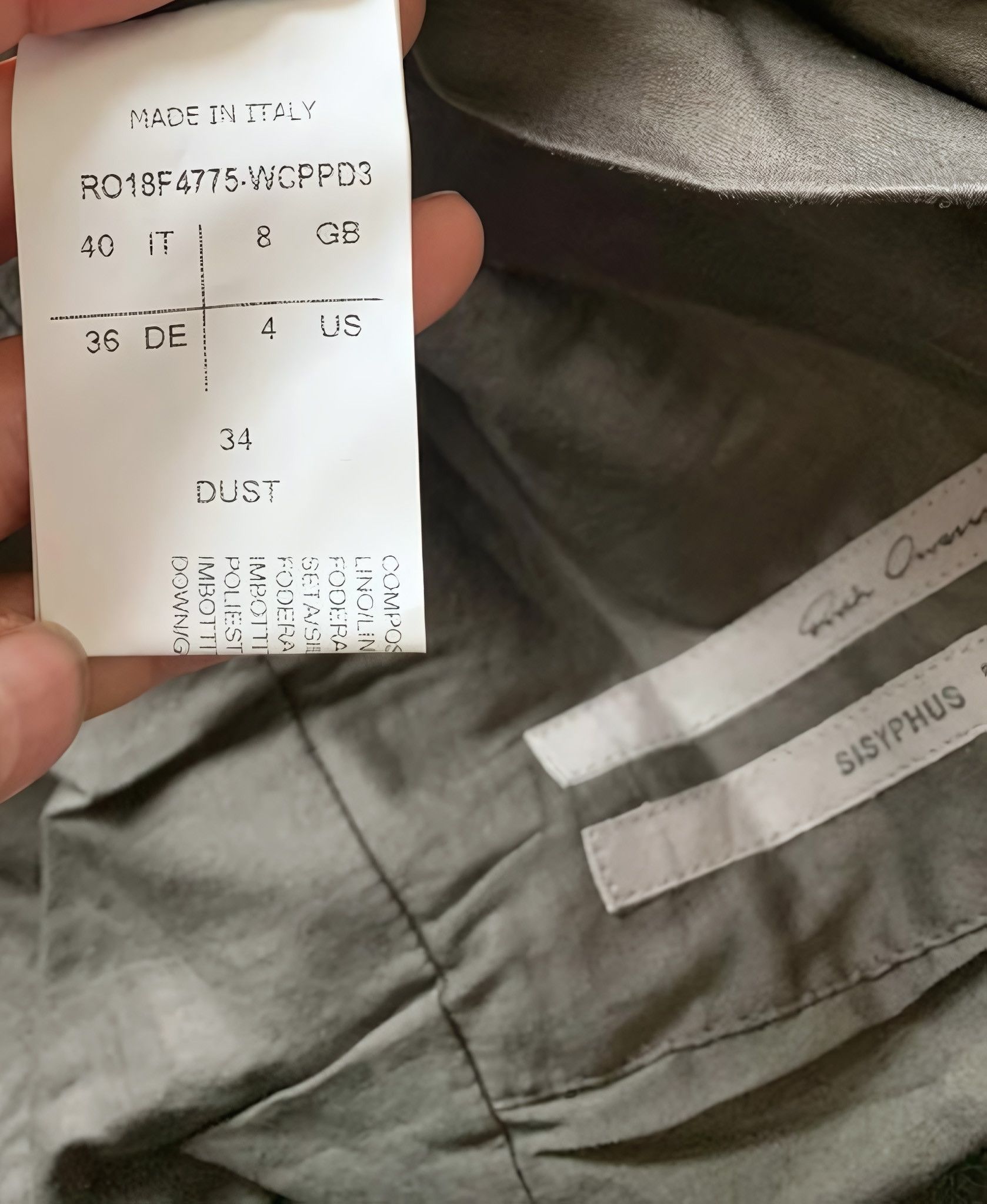 Rick Owens A/W 2018 RUNWAY SYSIPHUS ASYMMETRIC DOWN JACKET Size S / US 4 / IT 40 - 11 Thumbnail