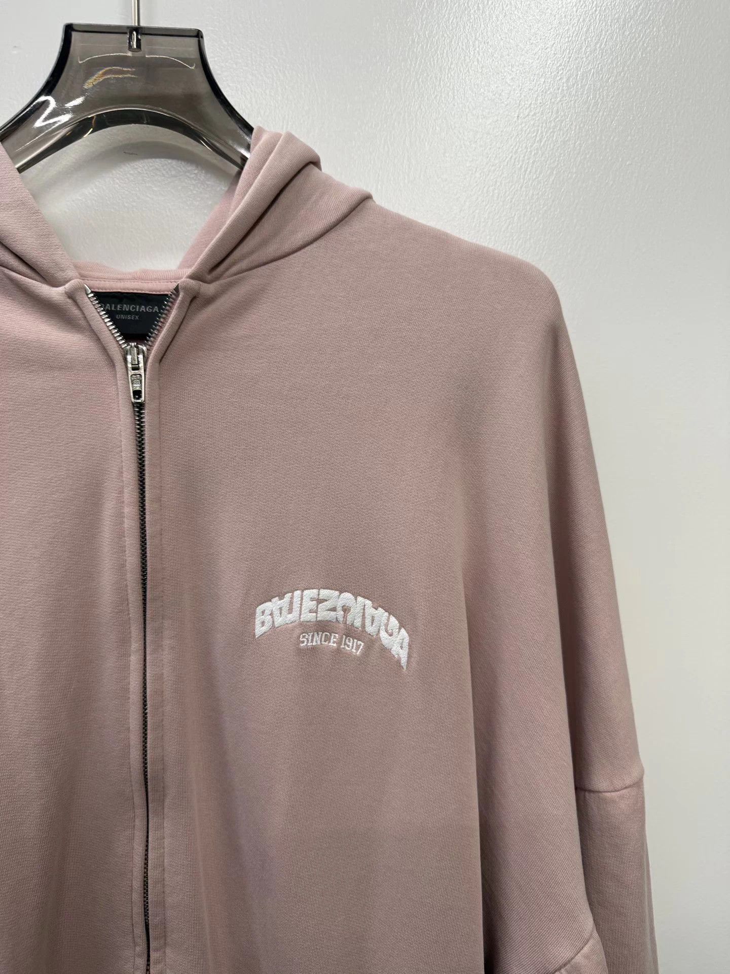 Balenciaga Balenciaga Women's Pink Zipper Hooded Oversized Sweatshirt Size XS / US 0-2 / IT 36-38 - 2 Thumbnail