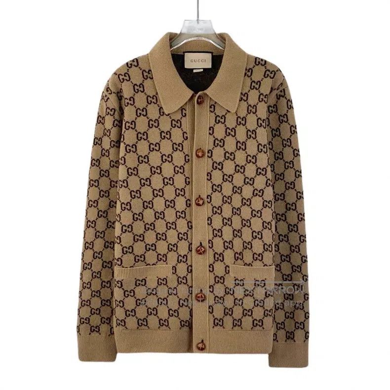 Gucci Gucci Brown logo jacquad full-print wool lapel single-brea Size US M / EU 48-50 / 2 - 1 Thumbnail