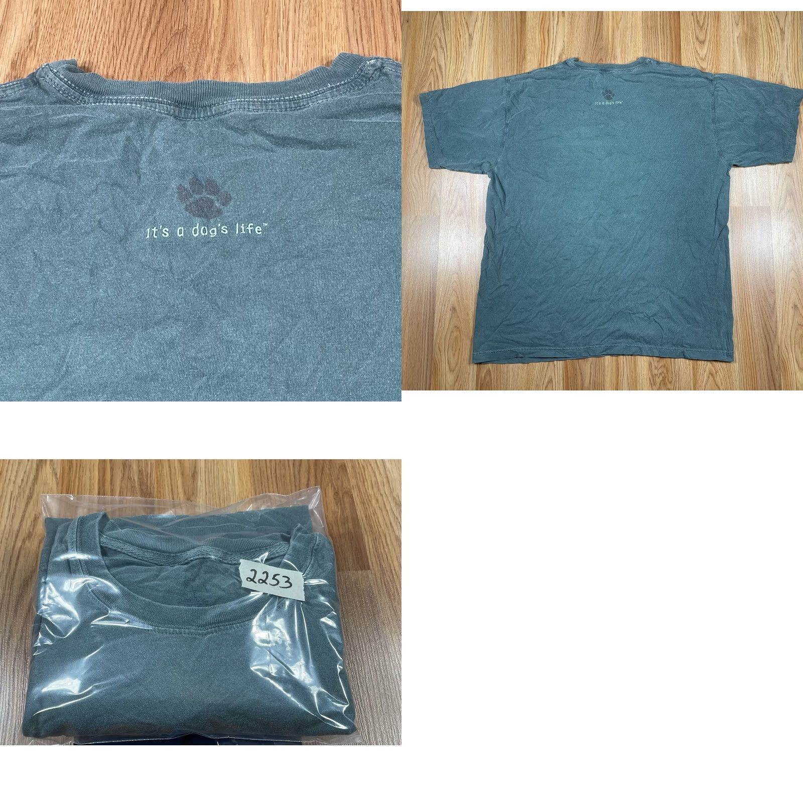 Vintage It’s A Dog Life Adults L Large Gray Crewneck Bar Harbor Maine 100% Cotton Shirt"} Size US L / EU 52-54 / 3 - 8 Thumbnail