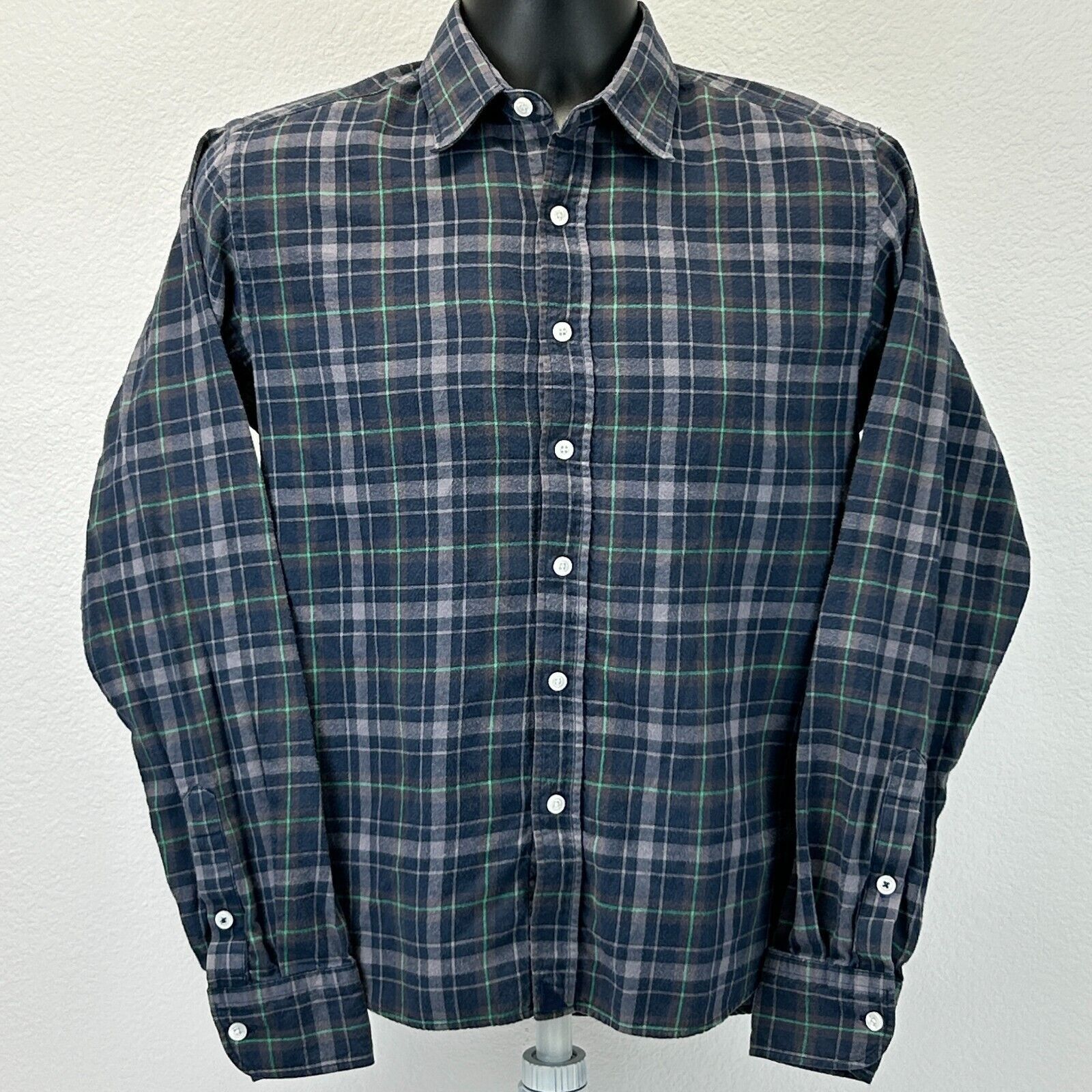 UNTUCKit UNTUCKit Slim Fit Flannel Button Front Shirt Plaid Blue S Size US S / EU 44-46 / 1 - 2 Thumbnail